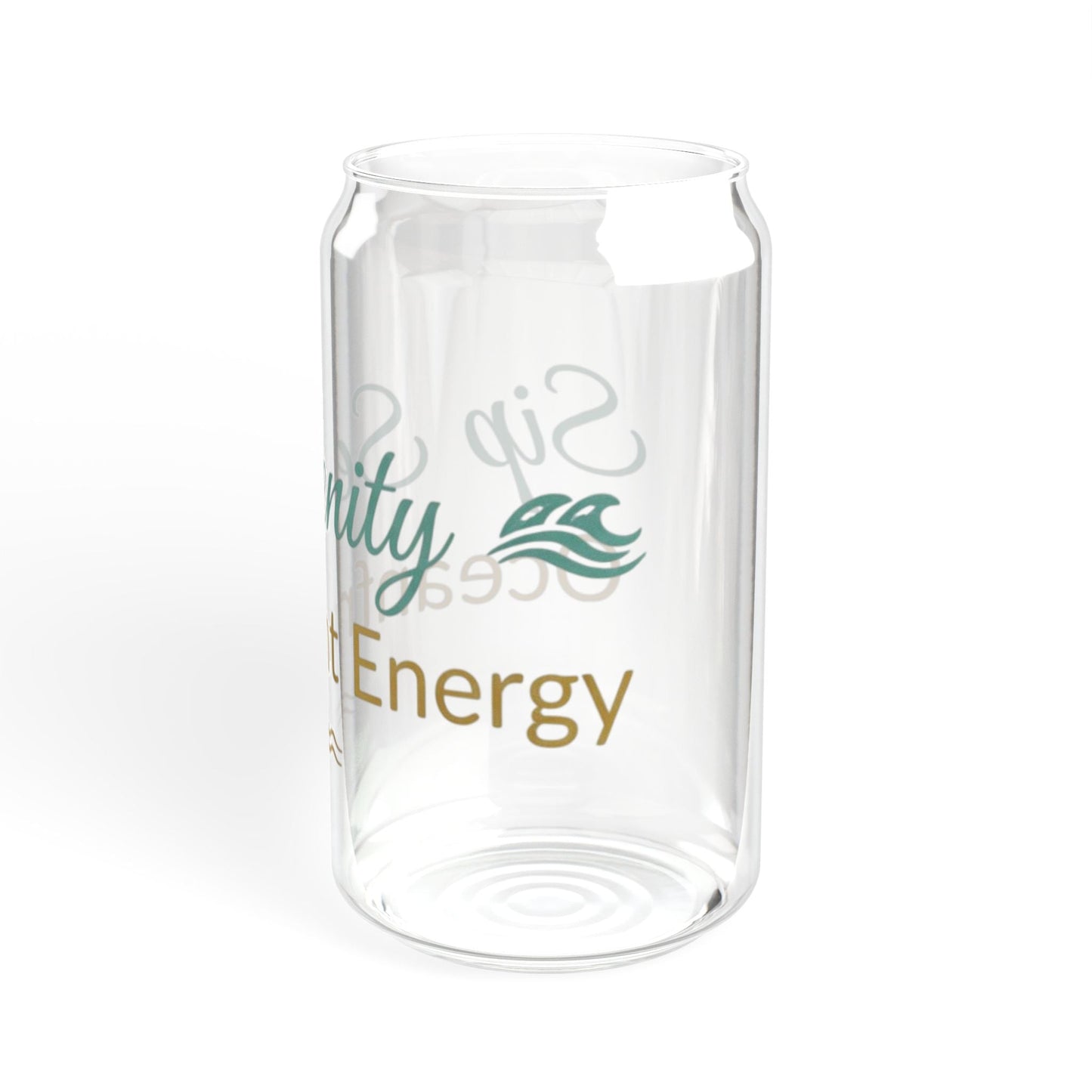 Oceanfront “Sip Serenity” Frosted Glass Cup | Luxury Coastal Glass with Bamboo Lid & Straw Printify