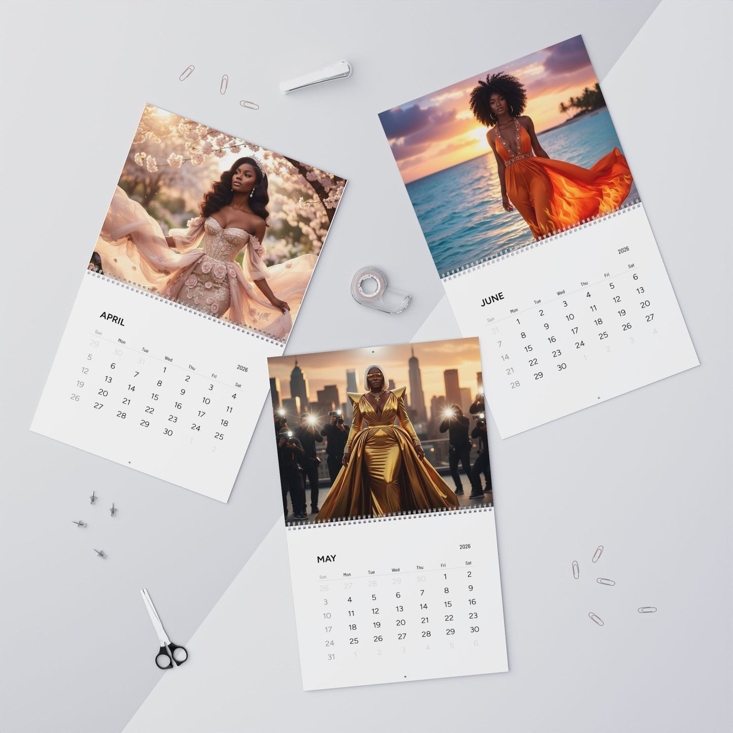 2026 Glam Calendar — A Year of Black Beauty, Luxury & Style | Limited Edition Fashion Art Calendar Oceanfront Products