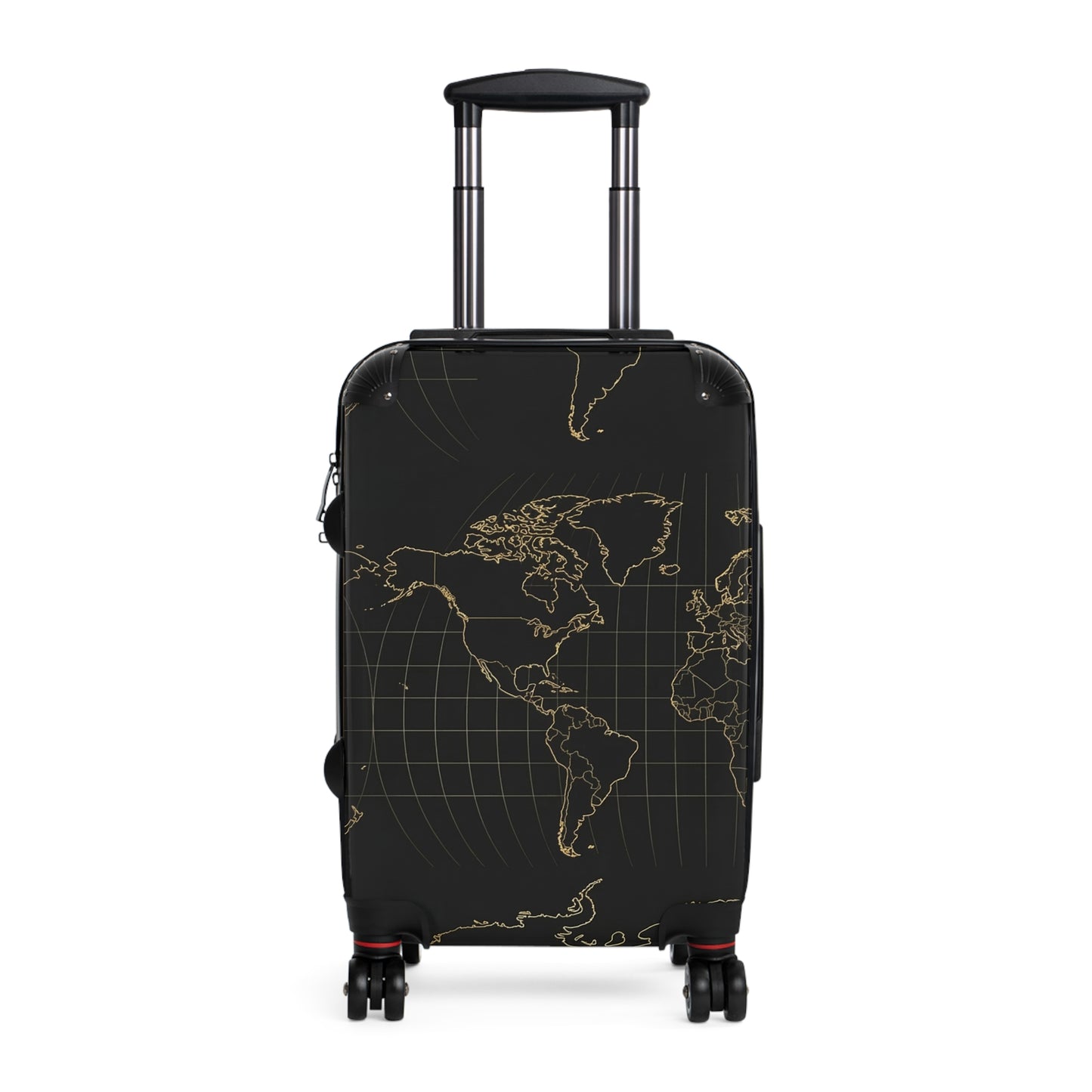 World Map Carry-On Suitcase – Vintage Grid Travel Luggage