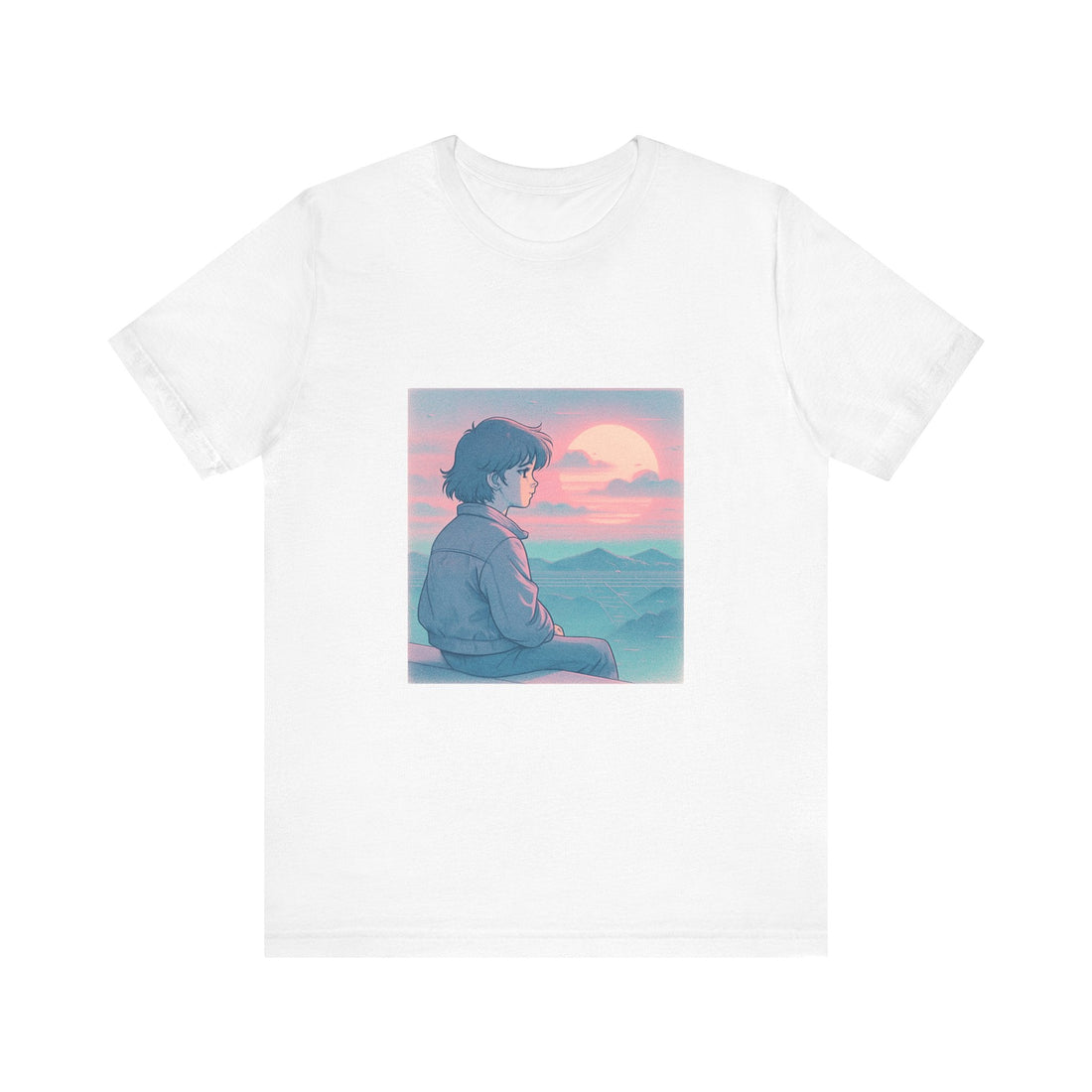 Lofi Sunset Reflections Tee | Vaporwave Chill Aesthetic | Retro Dreamscape Shirt | Lofi Anime Art T-Shirt