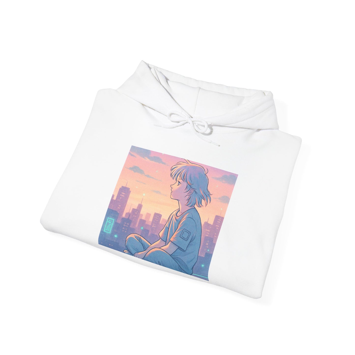 Hooded Sweatshirt Lofi/Vaporwave Design - Oceanfront Products