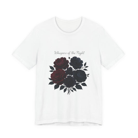 Whispers of the Night floral bouquet T-Shirt | dark roses Printify