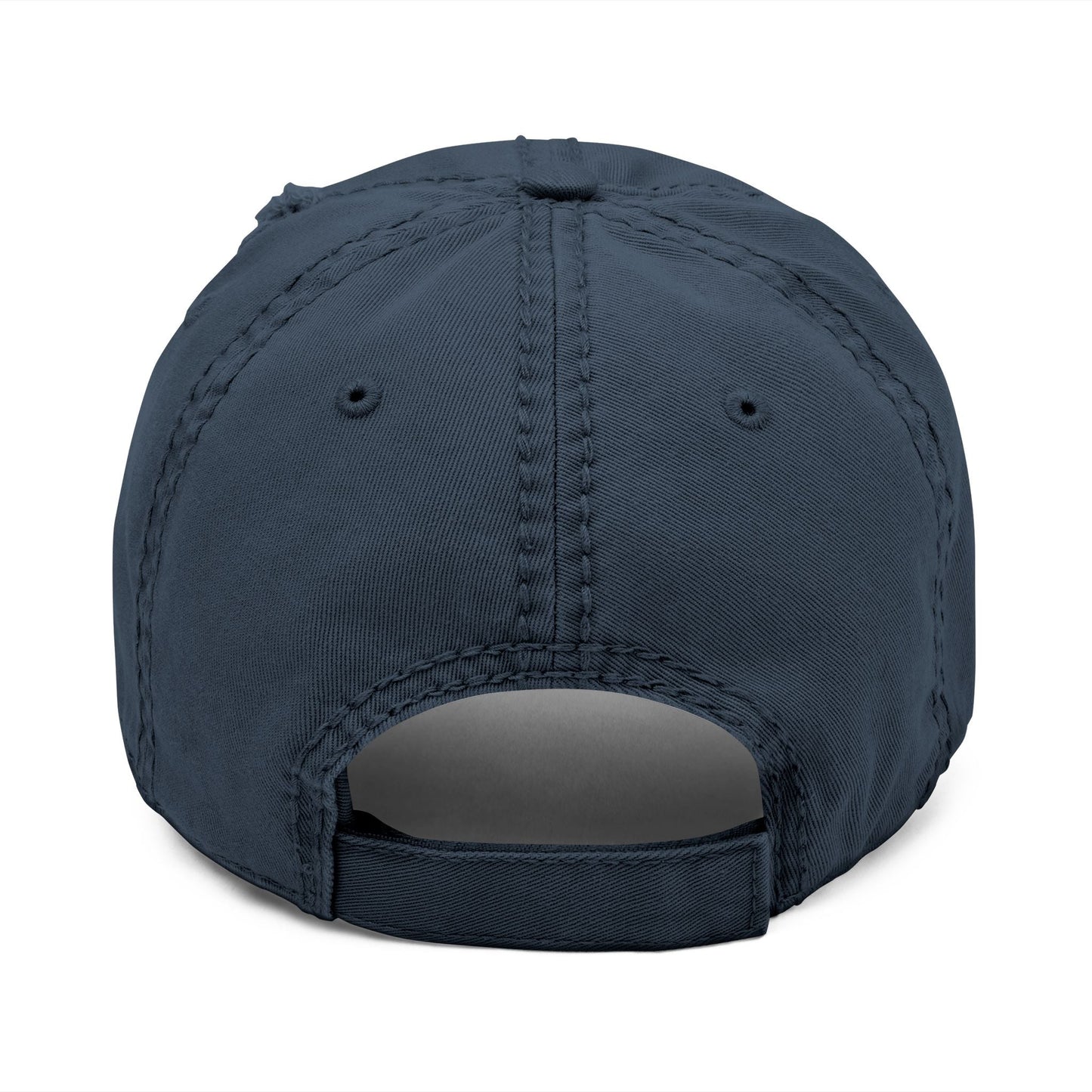Distressed Embroidered Whale Tail Dad Hat — Coastal Casual Baseball Cap Printify