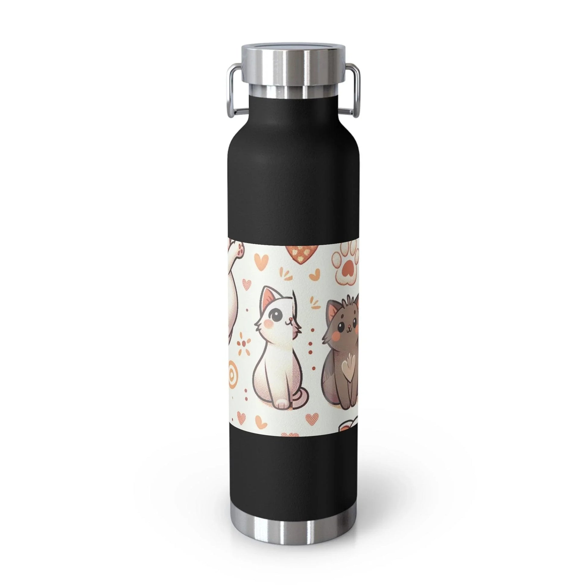 Cozy Cat Pattern Metal Drink Cup: Purr-fect Temperature, Purr-fect Style - Oceanfront Products