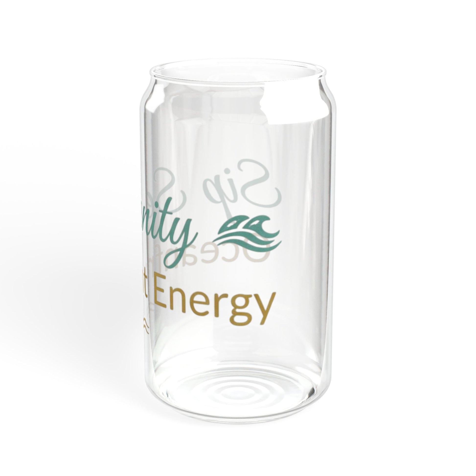 Oceanfront “Sip Serenity” Frosted Glass Cup | Luxury Coastal Glass with Bamboo Lid & Straw Printify
