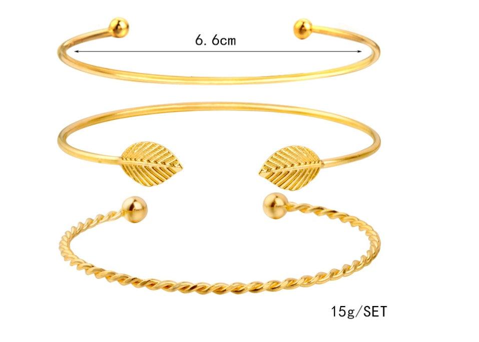 Modyle Gold Color Crystal Wedding Bracelets Set CZ Stone Heart Bracelets Bangles For Woman - Oceanfront Products
