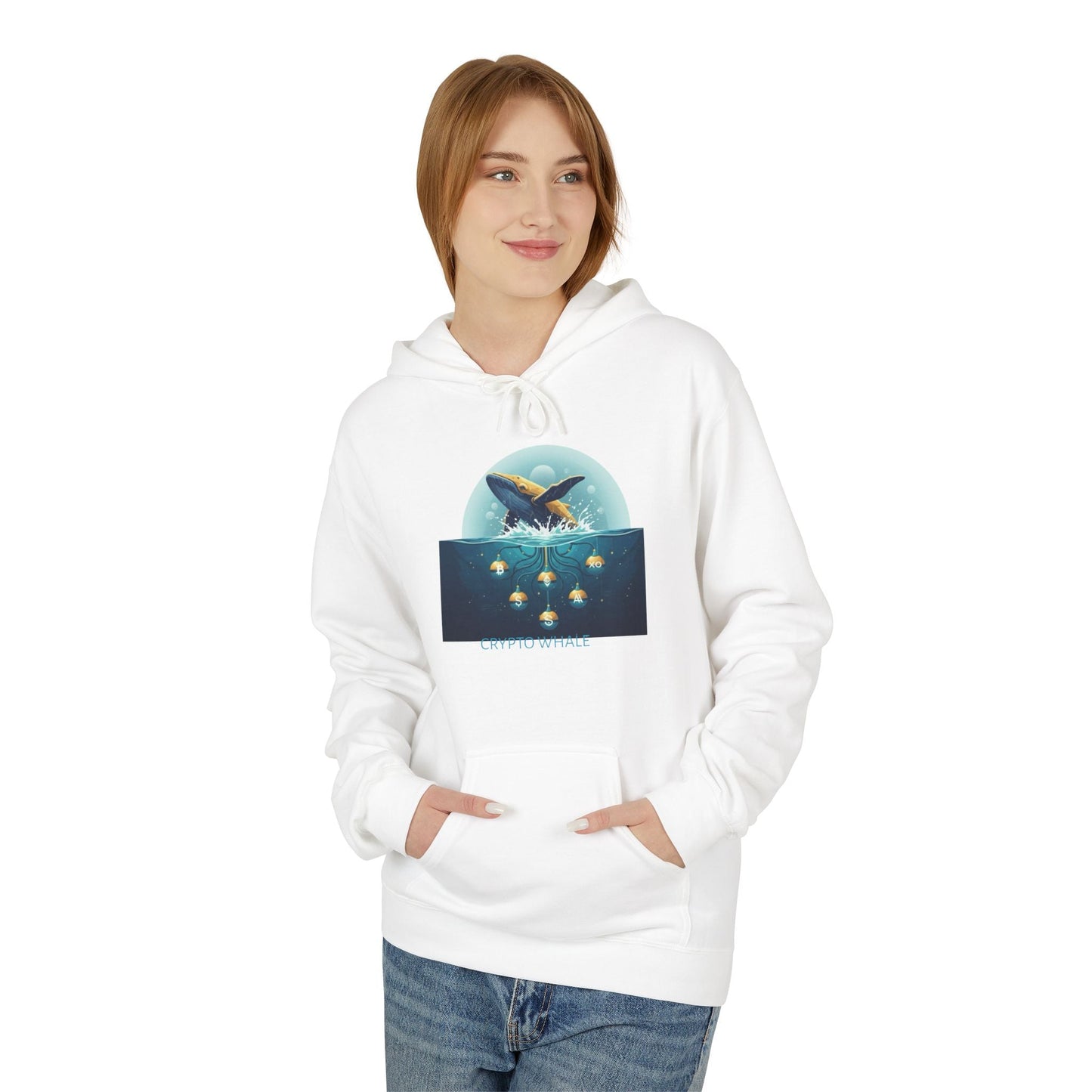 Hooded Sweatshirt - Crypto Whale 'Depths of Decentralization' Printify