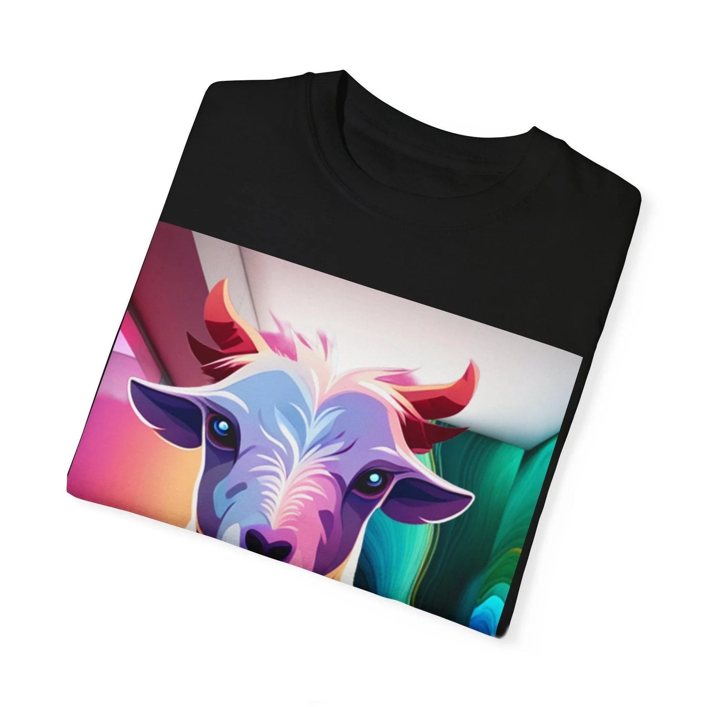 Colorful Goat Graphic Women's T-Shirt: A Blend of Style and Playfulness - Oceanfront Products