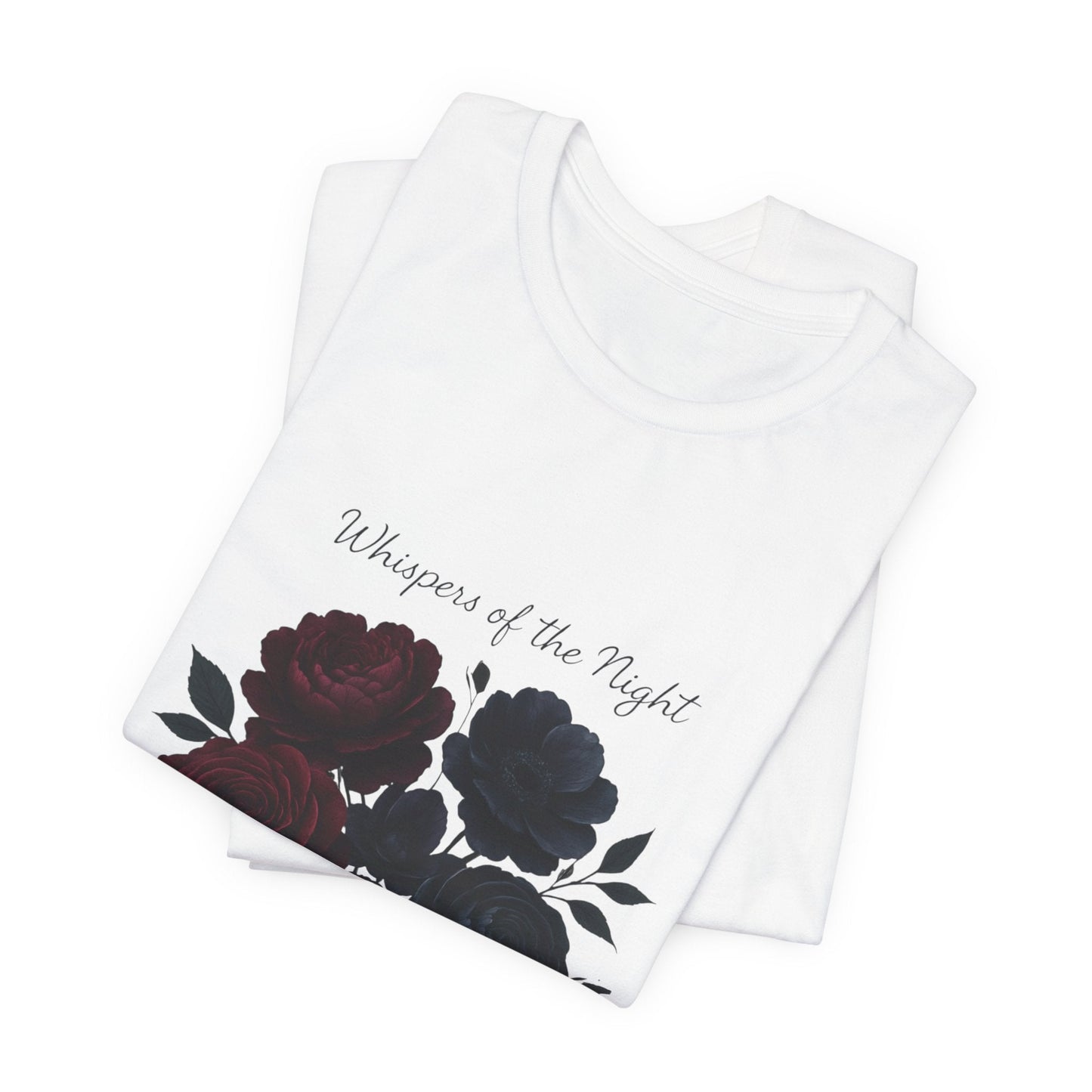 Whispers of the Night floral bouquet T-Shirt | dark roses Printify