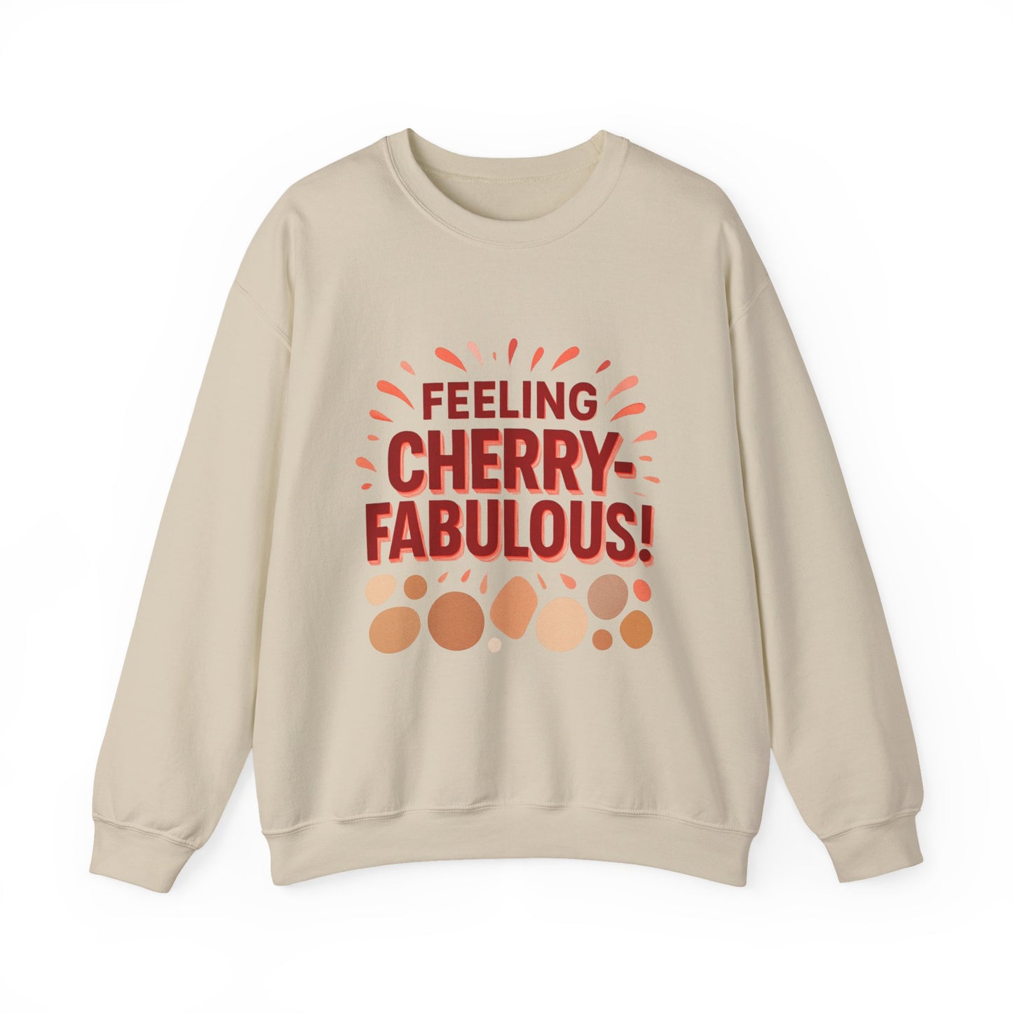 Bold cherry Sweatshirt, Cherry design on Crewneck Jumper, Unisex Pullover, Gift - Oceanfront Products