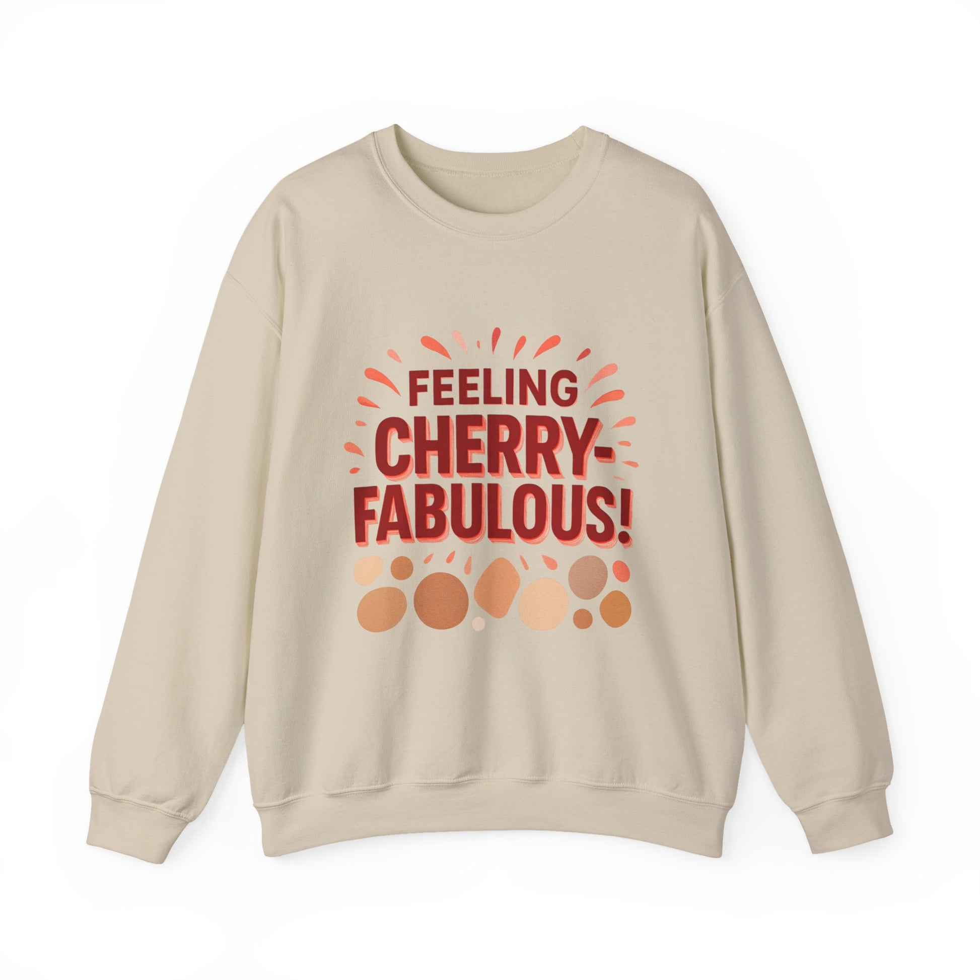 Bold cherry Sweatshirt, Cherry design on Crewneck Jumper, Unisex Pullover, Gift - Oceanfront Products