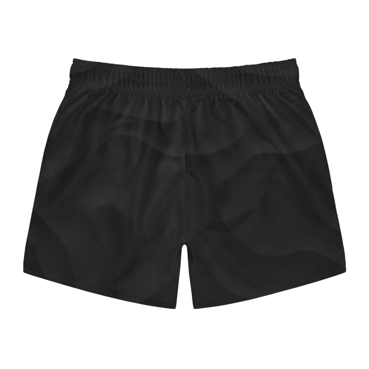 Black AOP Swim Trunks — Solid All-Over-Print Men’s Beach Shorts