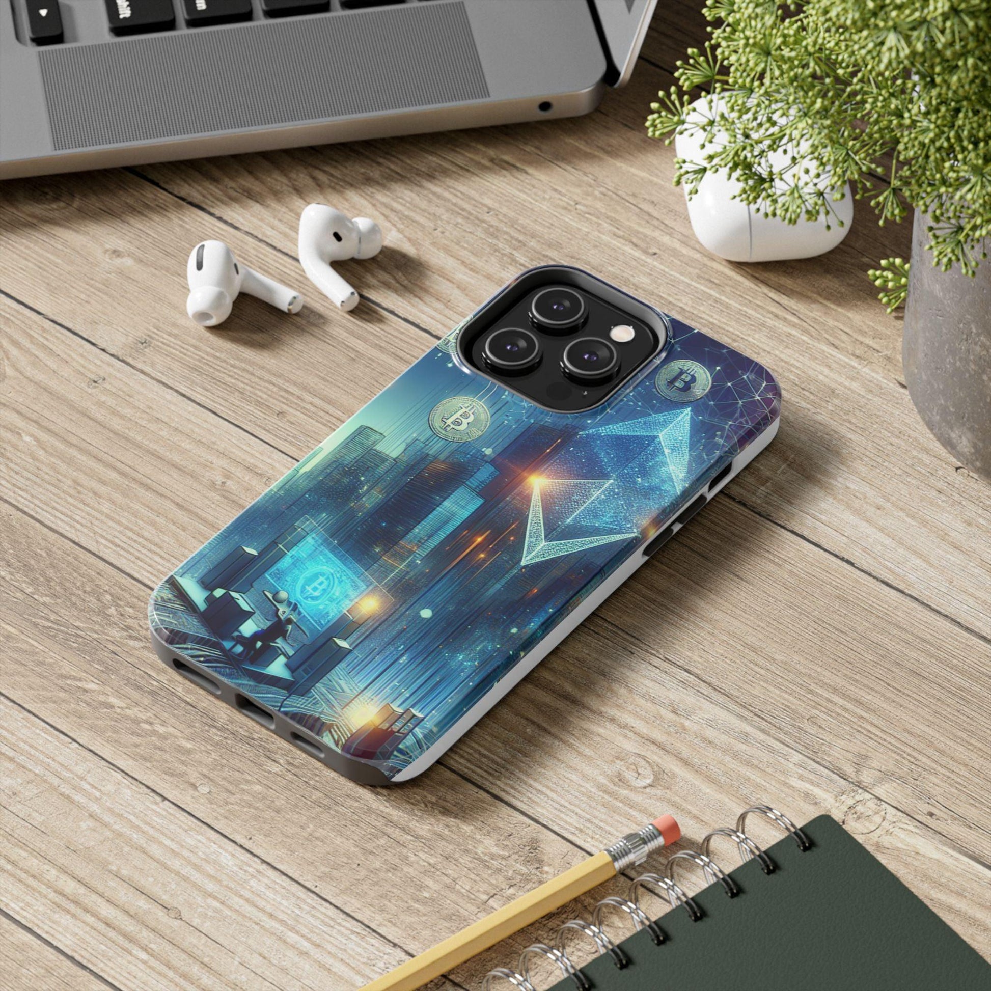 Phone Case - Cryptocurrency Enthusiasts Futuristic Design - Oceanfront Products