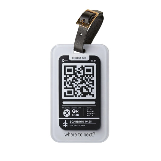 Luggage Tag - Boarding Pass QR Code Design - Oceanfront Products