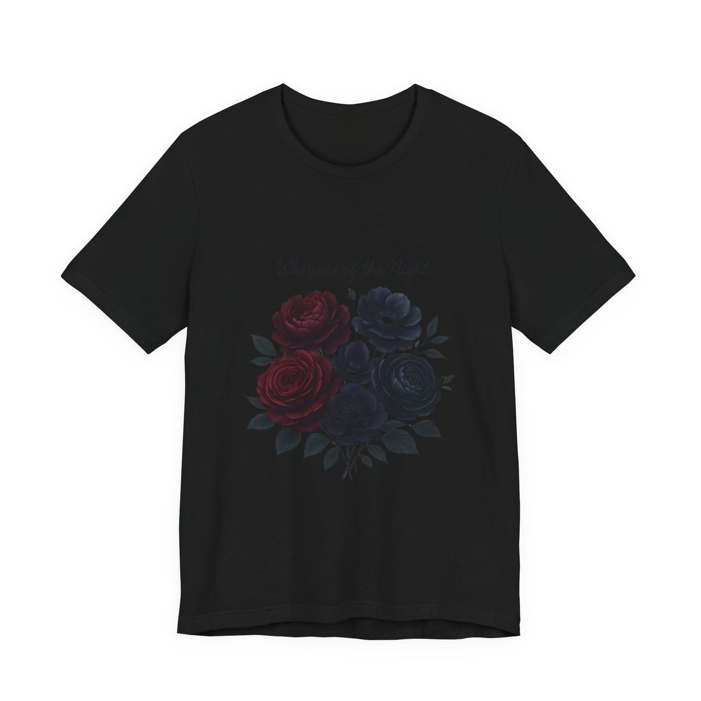 Whispers of the Night floral bouquet T-Shirt | dark roses Printify