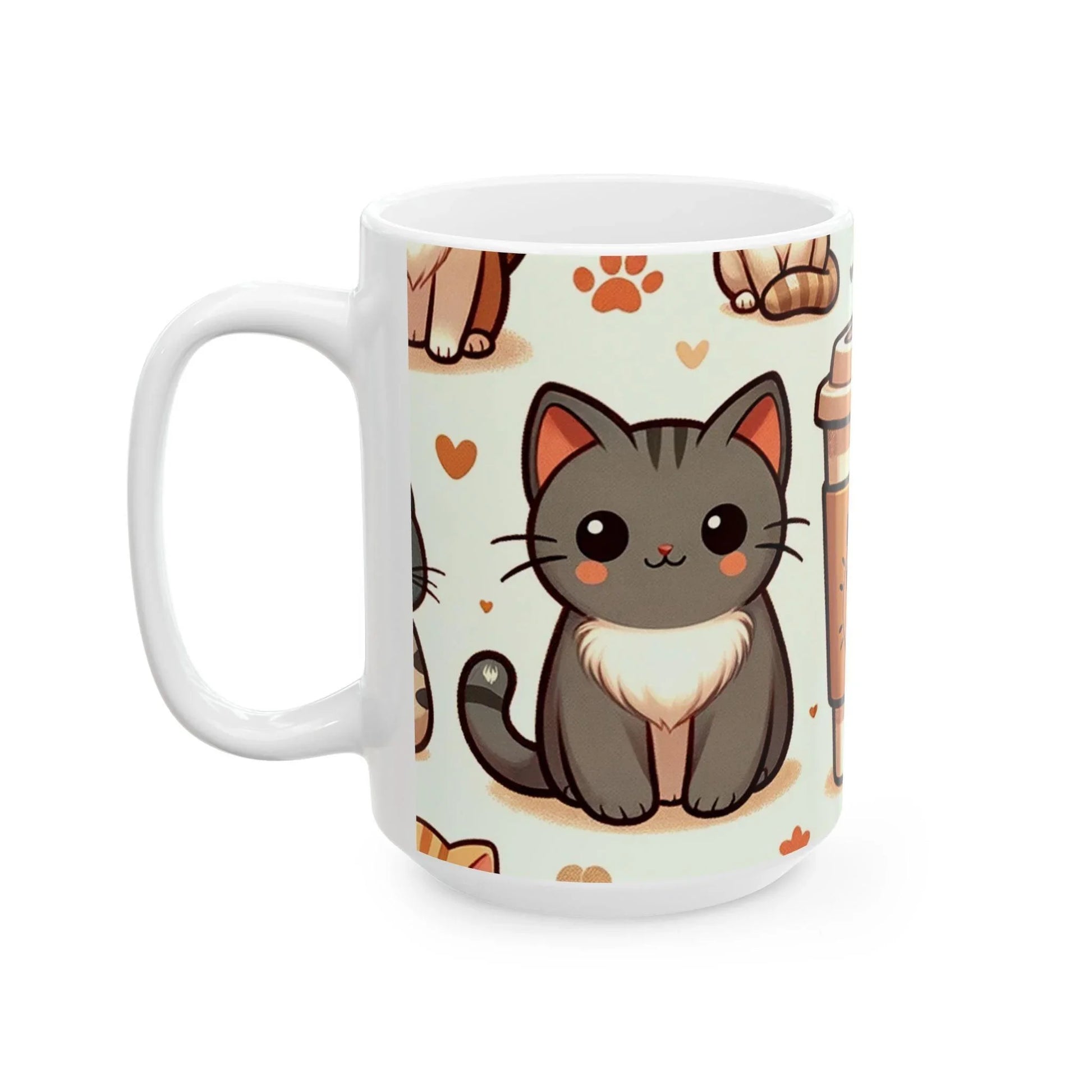 Charming Cat Illustration Coffee Cup: Purr-fect for Cat Lovers - Oceanfront Products