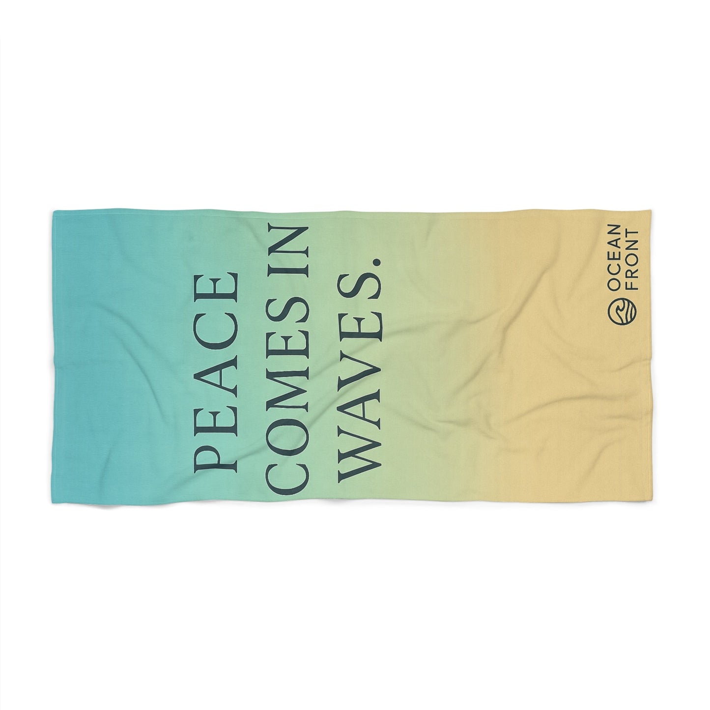 Oceanfront “Peace Comes in Waves” Travel Towel | Coastal Luxury Microfiber Quick-Dry Towel Printify