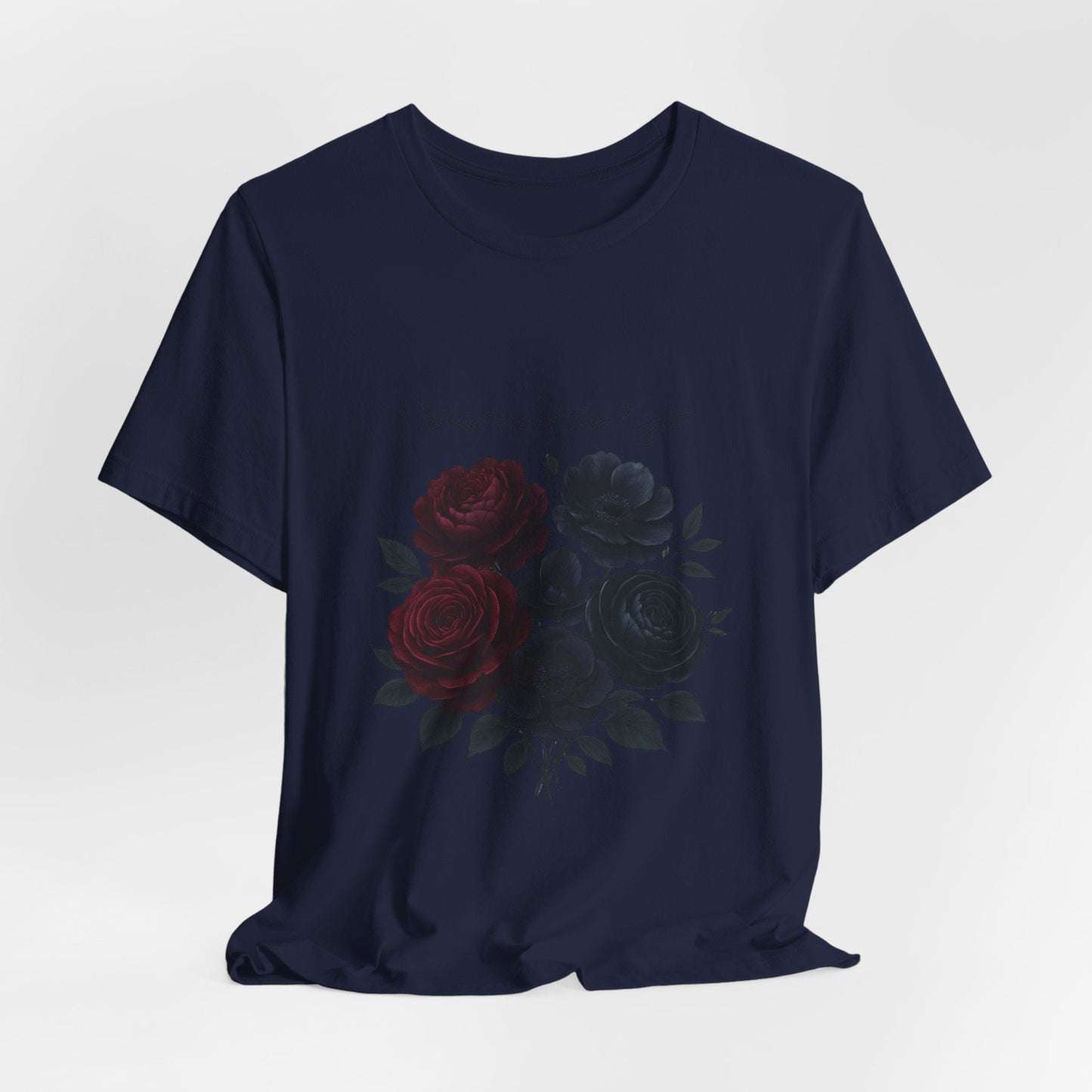 Whispers of the Night floral bouquet T-Shirt | dark roses Printify