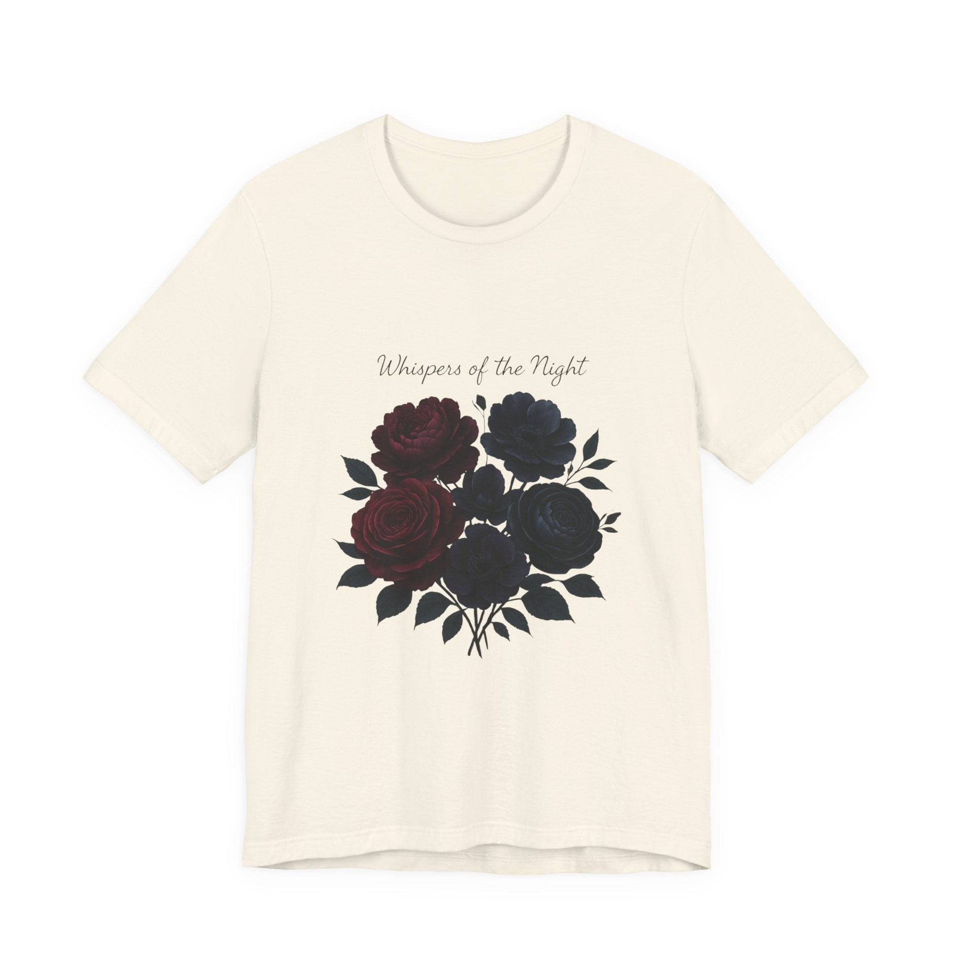 Whispers of the Night floral bouquet T-Shirt | dark roses Printify