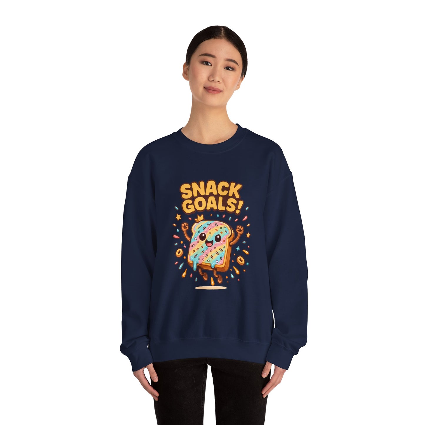 Snack Goals Sweatshirt, Foodie Gift, Comfortable Crewneck, Unisex Jumper, Funny - Oceanfront Products