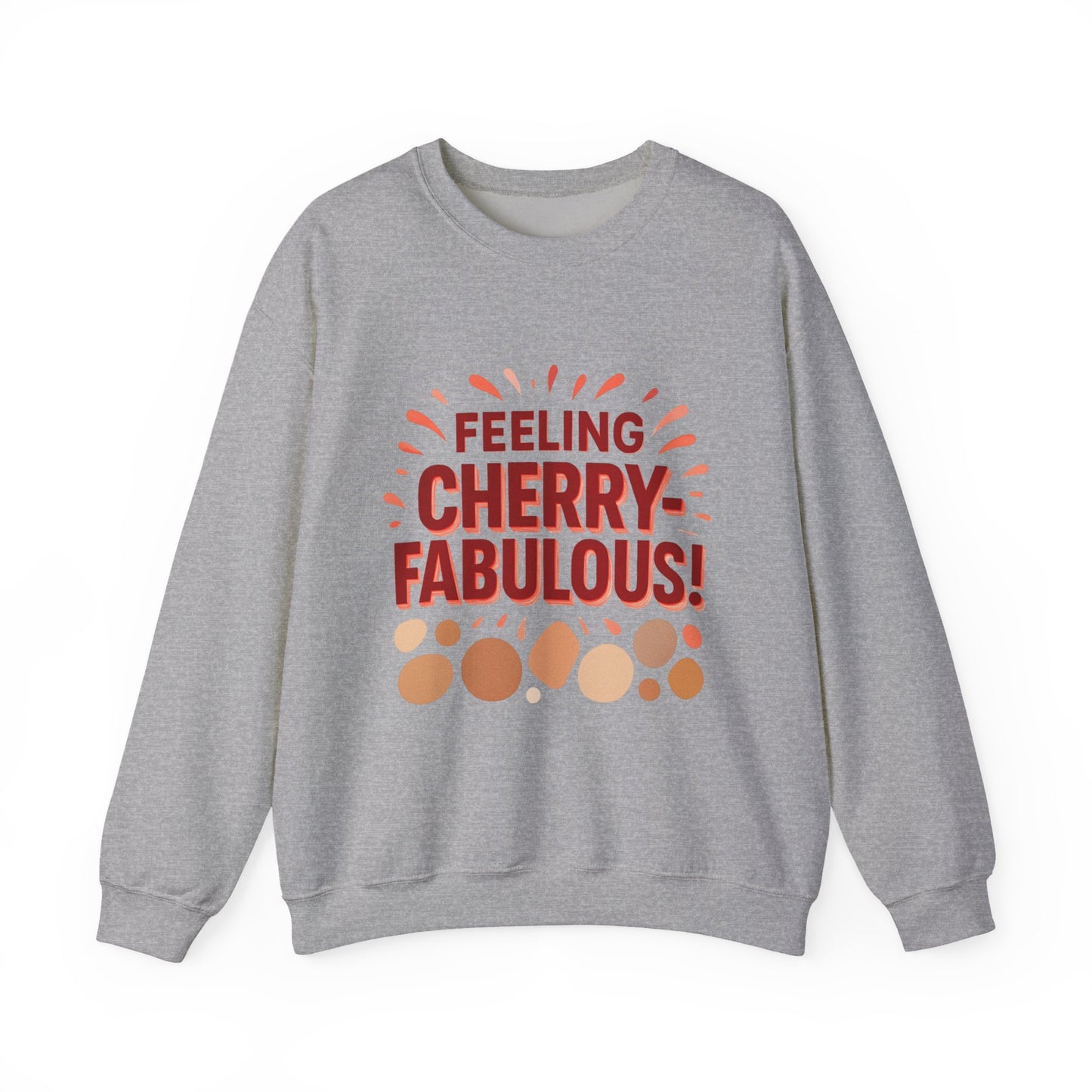 Bold cherry Sweatshirt, Cherry design on Crewneck Jumper, Unisex Pullover, Gift - Oceanfront Products