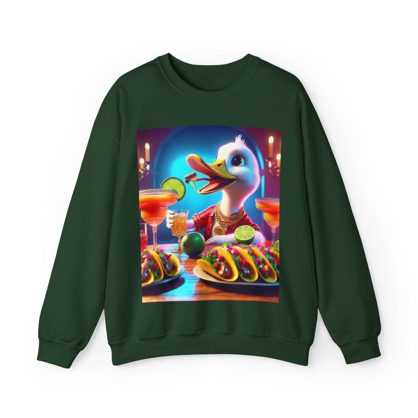 Sweatshirt: Gangster Duck Taco and Margarita Party Seasonal Seller Unisex Heavy Blend - Oceanfront Products