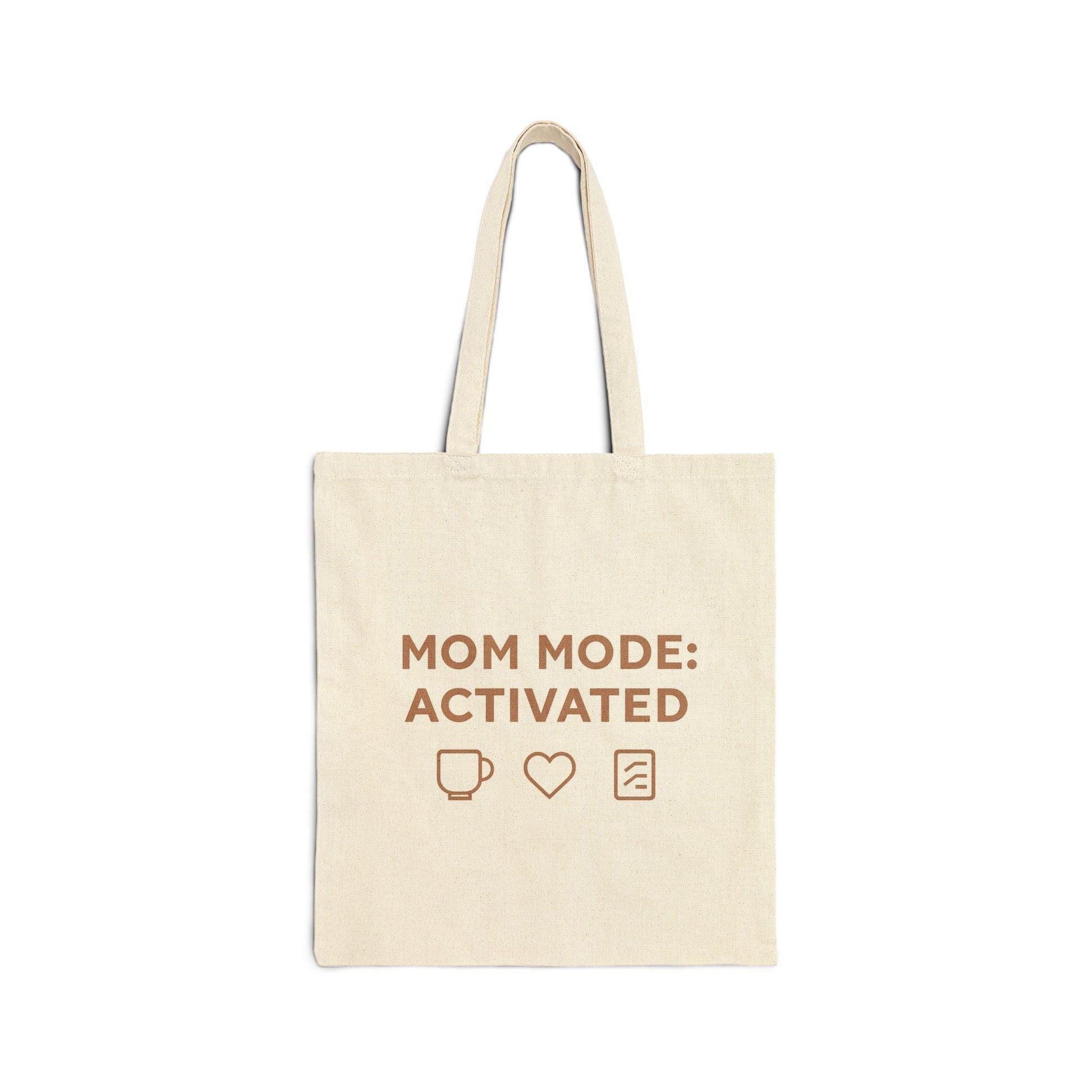Mom Mode Activated Cotton Canvas Tote Bag – Stylish & Practical for Busy Moms - Oceanfront Products
