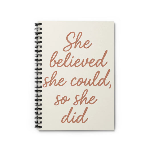 She Believed She Could, So She Did – Feminine Spiral Journal - Oceanfront Products