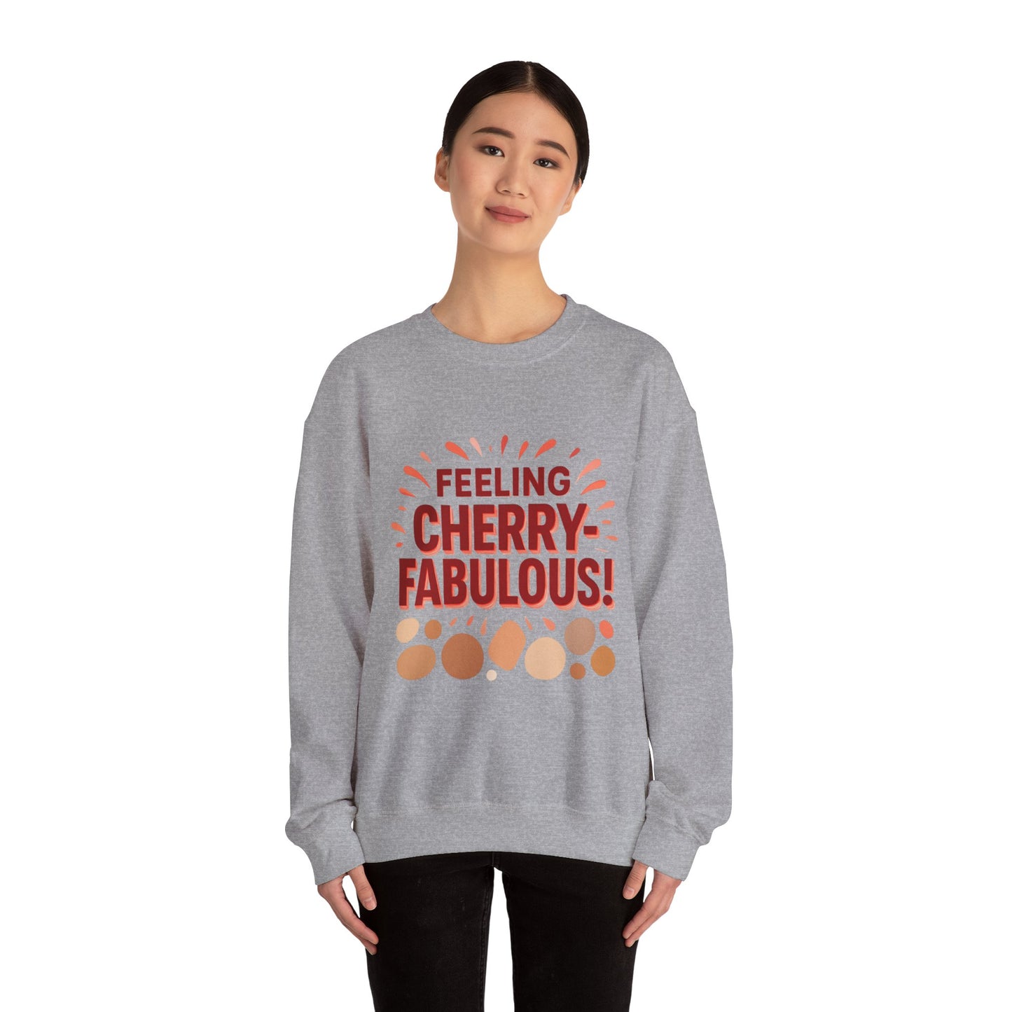 Bold cherry Sweatshirt, Cherry design on Crewneck Jumper, Unisex Pullover, Gift - Oceanfront Products