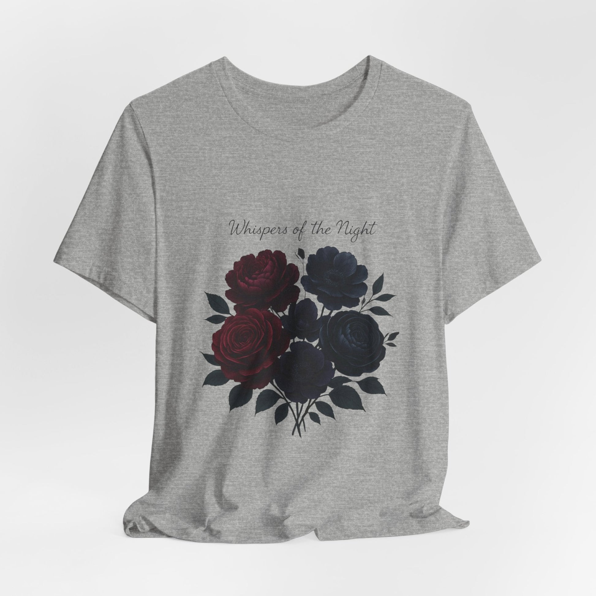 Whispers of the Night floral bouquet T-Shirt | dark roses Printify
