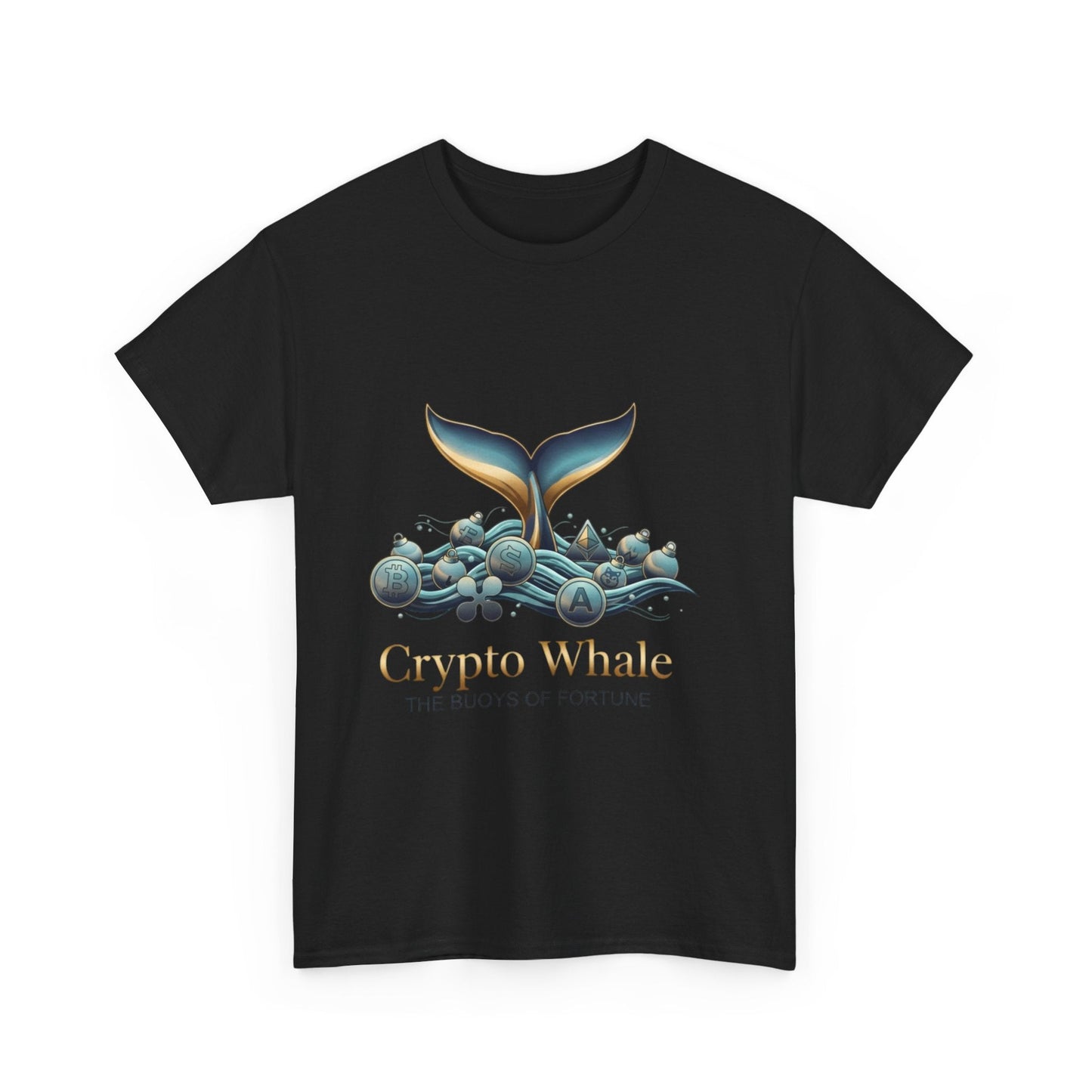 Crypto Whale T-Shirt — "Crypto Whale: The Buoys of Fortune" Graphic Tee Printify