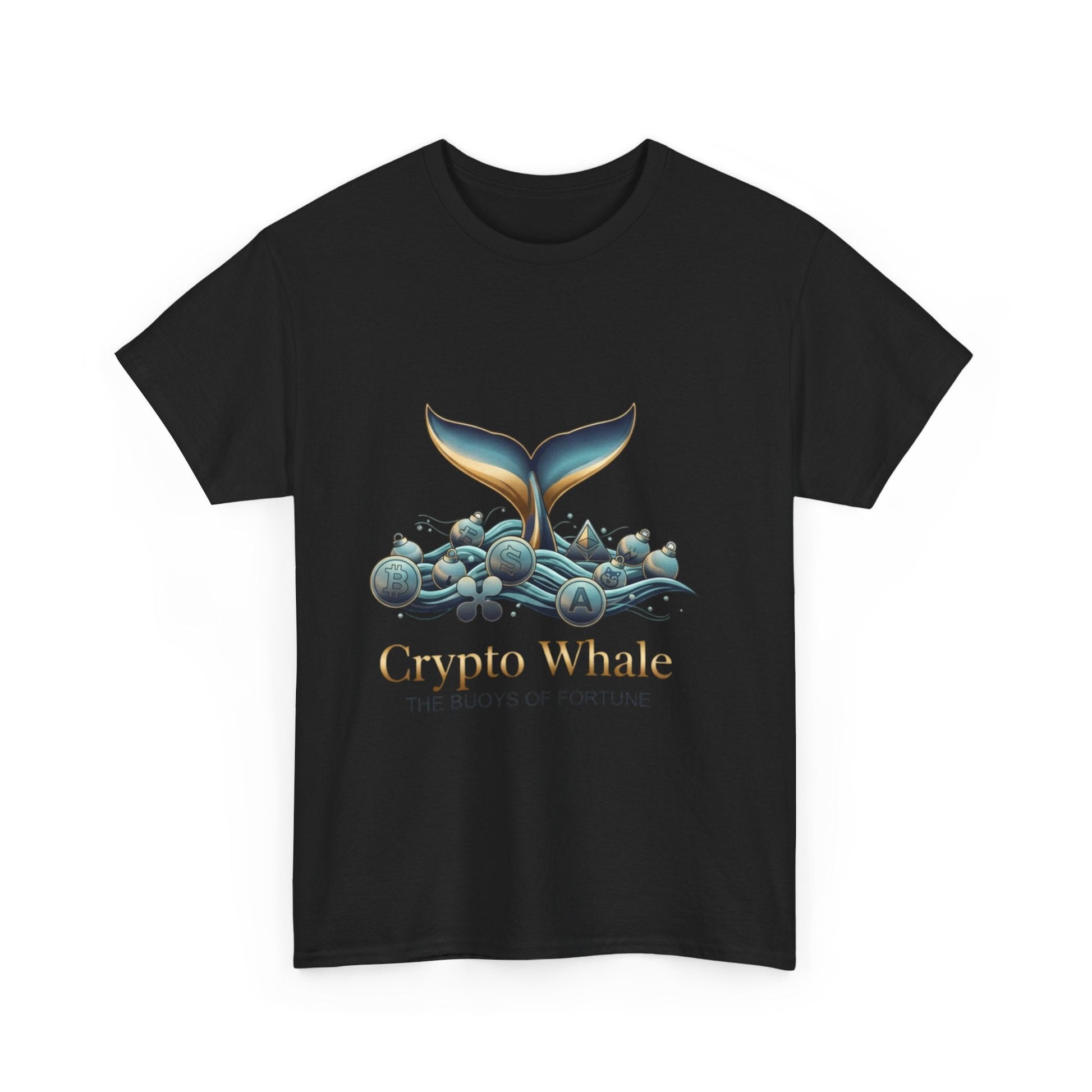 Crypto Whale T-Shirt — "Crypto Whale: The Buoys of Fortune" Graphic Tee Printify
