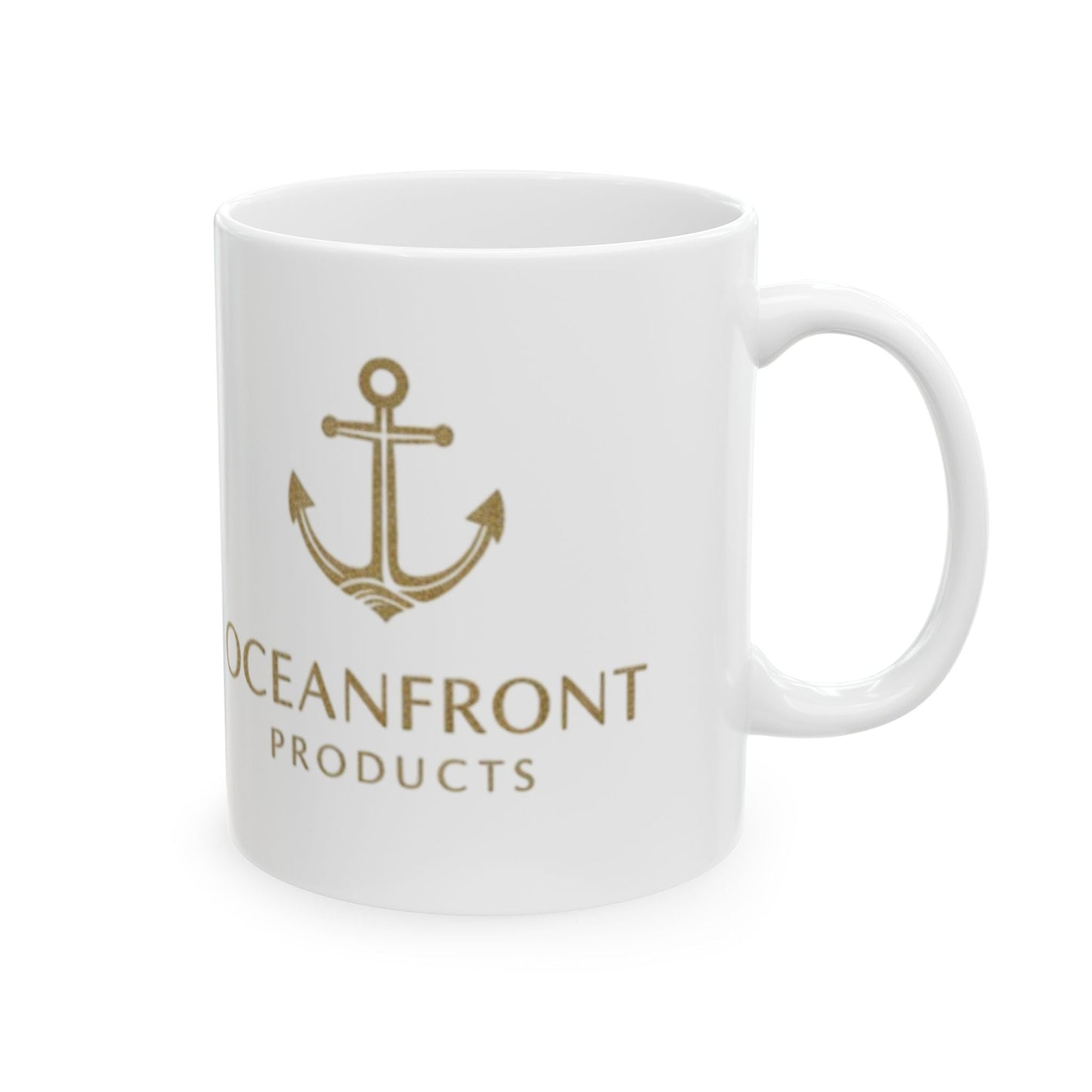 Nautical Anchor Ceramic Mug — Gold Anchor Coffee Cup (11oz & 15oz) Printify