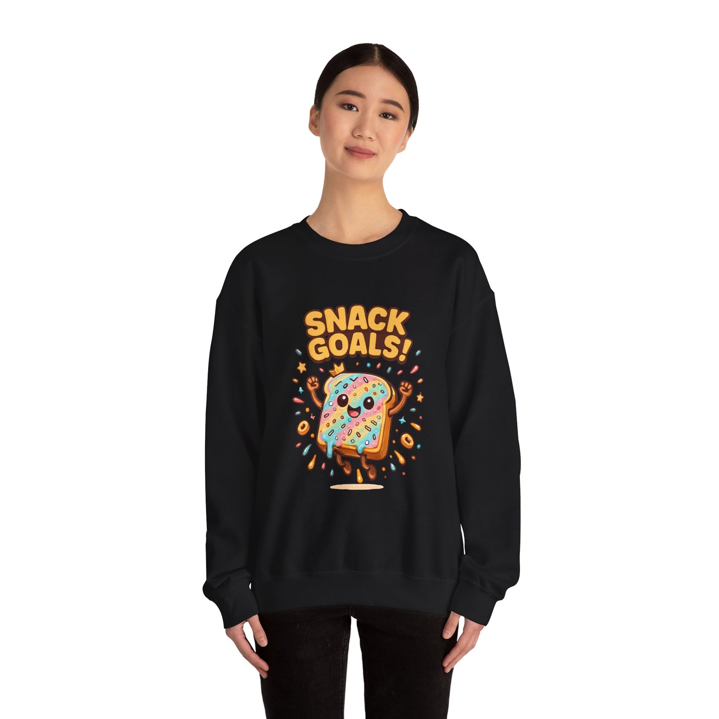 Snack Goals Sweatshirt, Foodie Gift, Comfortable Crewneck, Unisex Jumper, Funny - Oceanfront Products