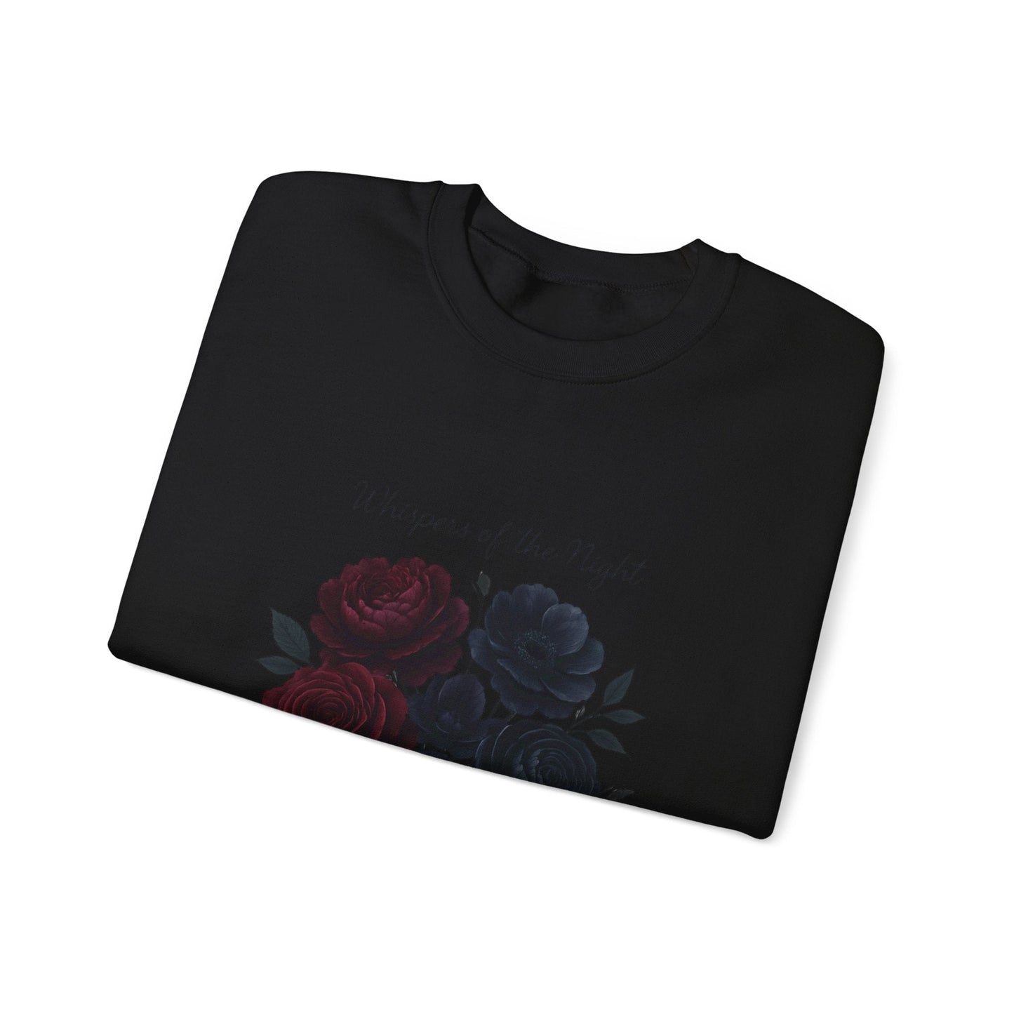 Whispers of the Night floral roses Sweatshirt | dark red black bouquet Oceanfront Products