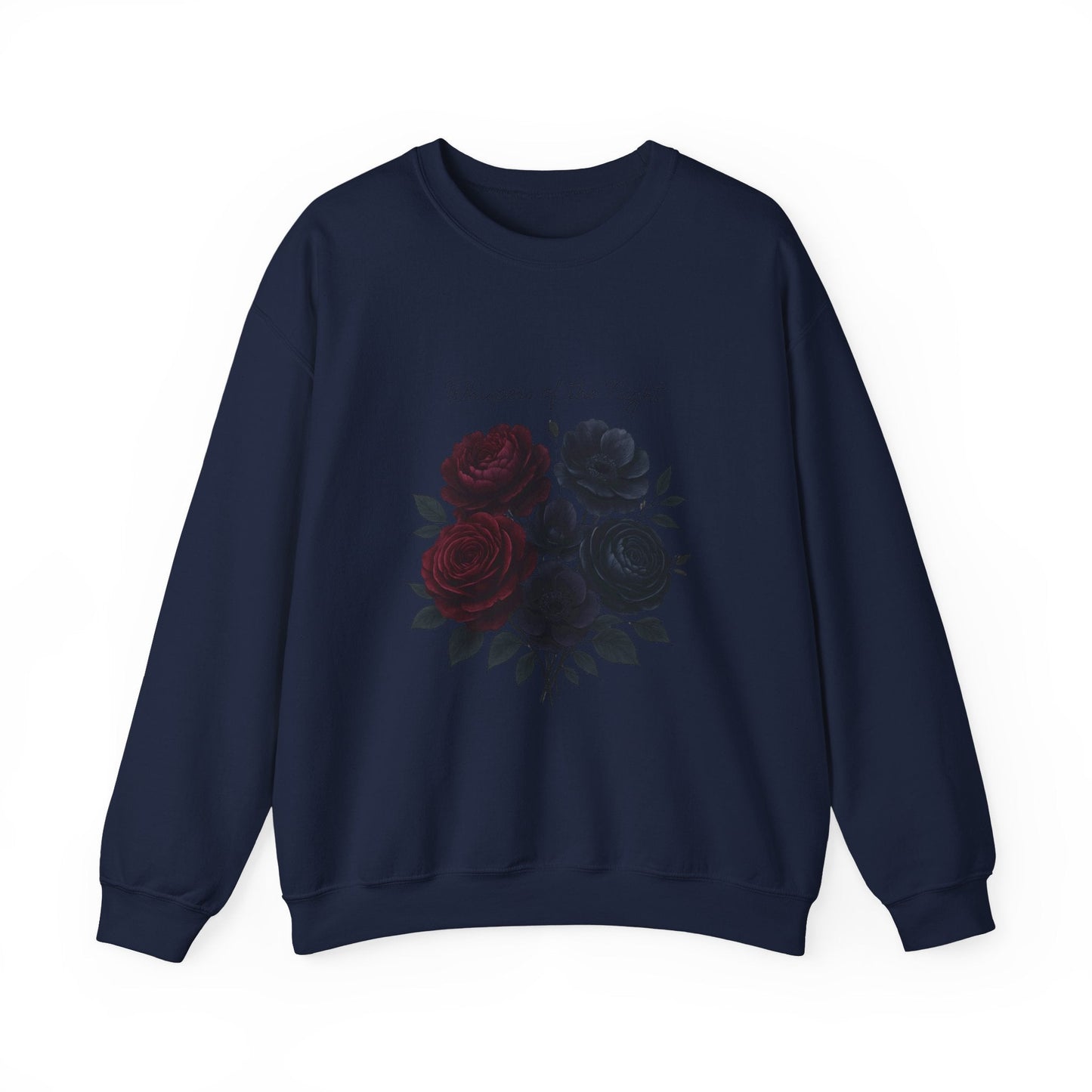 Whispers of the Night floral roses Sweatshirt | dark red black bouquet Oceanfront Products