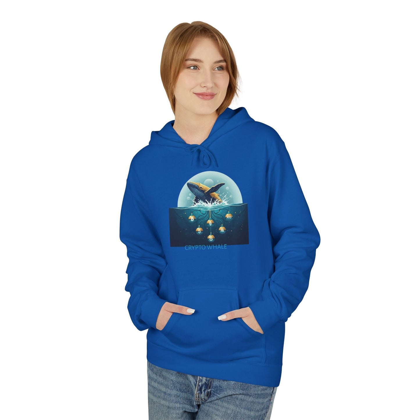 Hooded Sweatshirt - Crypto Whale 'Depths of Decentralization' Printify