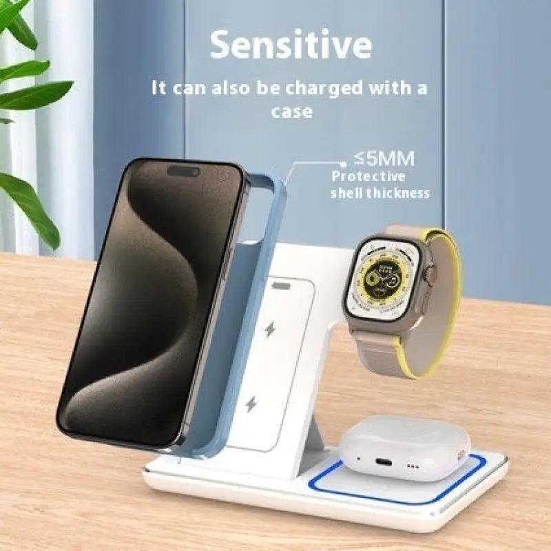 Ultimate 3-in-1 Fast Wireless Charger Stand with Night Light - Oceanfront Products
