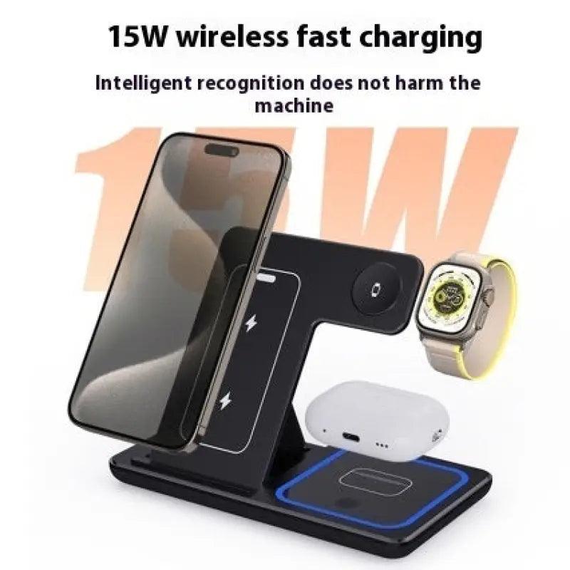 Ultimate 3-in-1 Fast Wireless Charger Stand with Night Light - Oceanfront Products