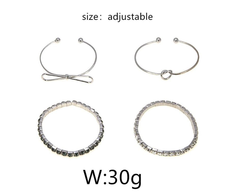 Modyle Gold Color Crystal Wedding Bracelets Set CZ Stone Heart Bracelets Bangles For Woman - Oceanfront Products