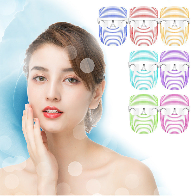 7 Color LED Mask Red Light Therapy Skin Rejuvenation Massager Beauty Home Skin Face Whitening Anti Aging SPA Device Oceanfront Products