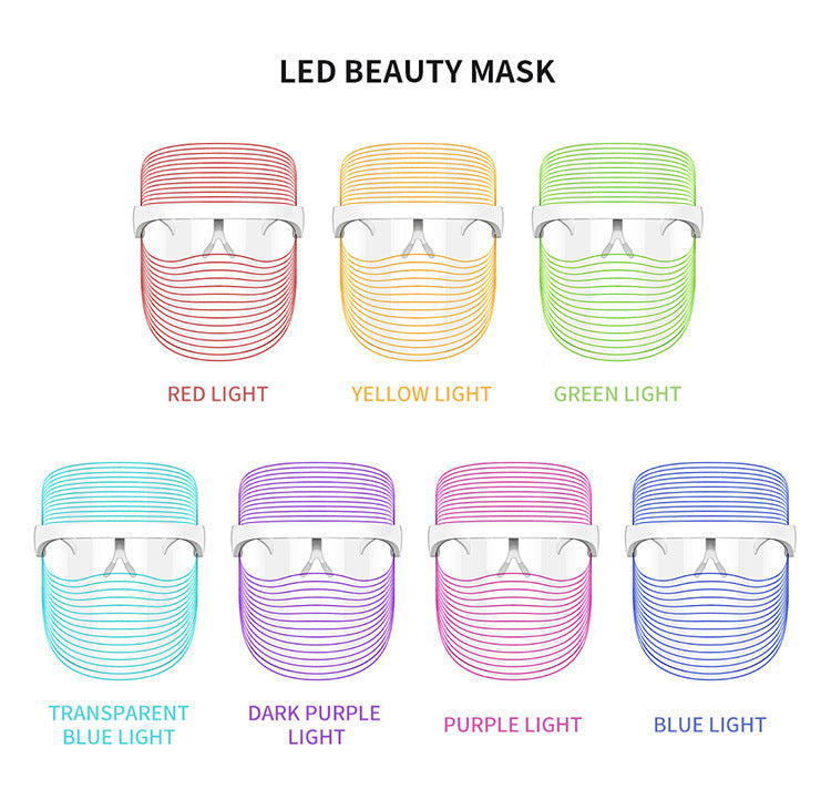 7 Color LED Mask Red Light Therapy Skin Rejuvenation Massager Beauty Home Skin Face Whitening Anti Aging SPA Device Oceanfront Products