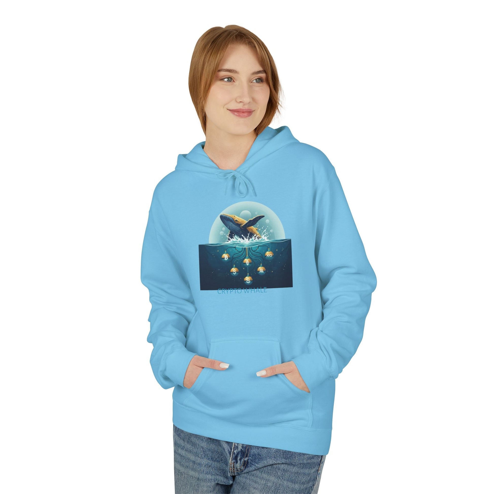 Hooded Sweatshirt - Crypto Whale 'Depths of Decentralization' Printify