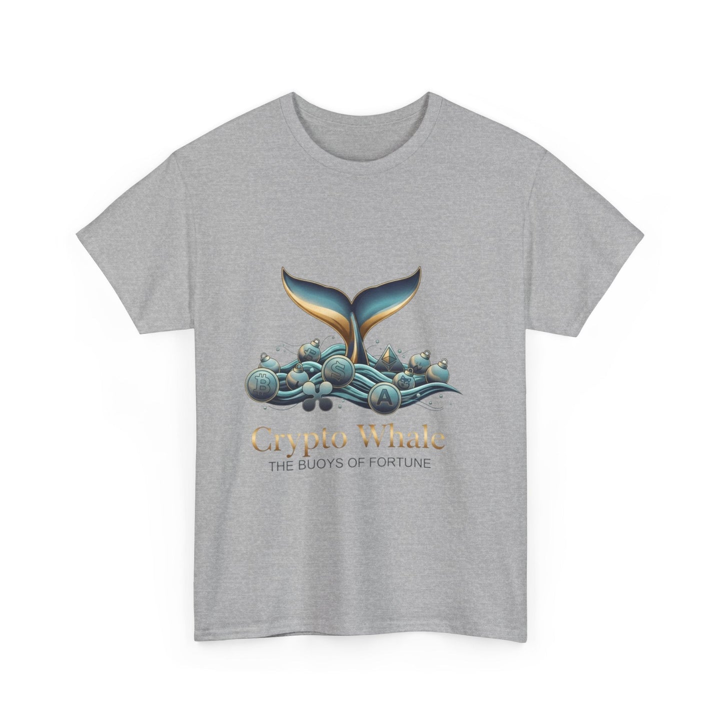 Crypto Whale T-Shirt — "Crypto Whale: The Buoys of Fortune" Graphic Tee Printify