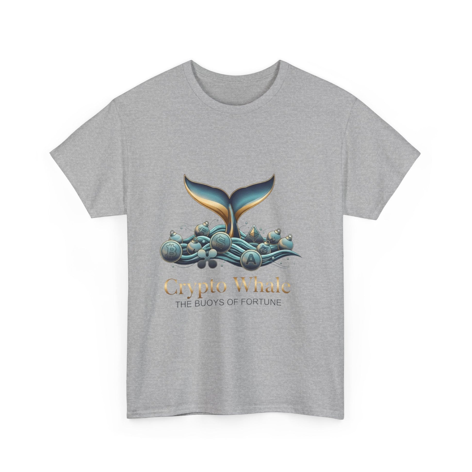 Crypto Whale T-Shirt — "Crypto Whale: The Buoys of Fortune" Graphic Tee Printify