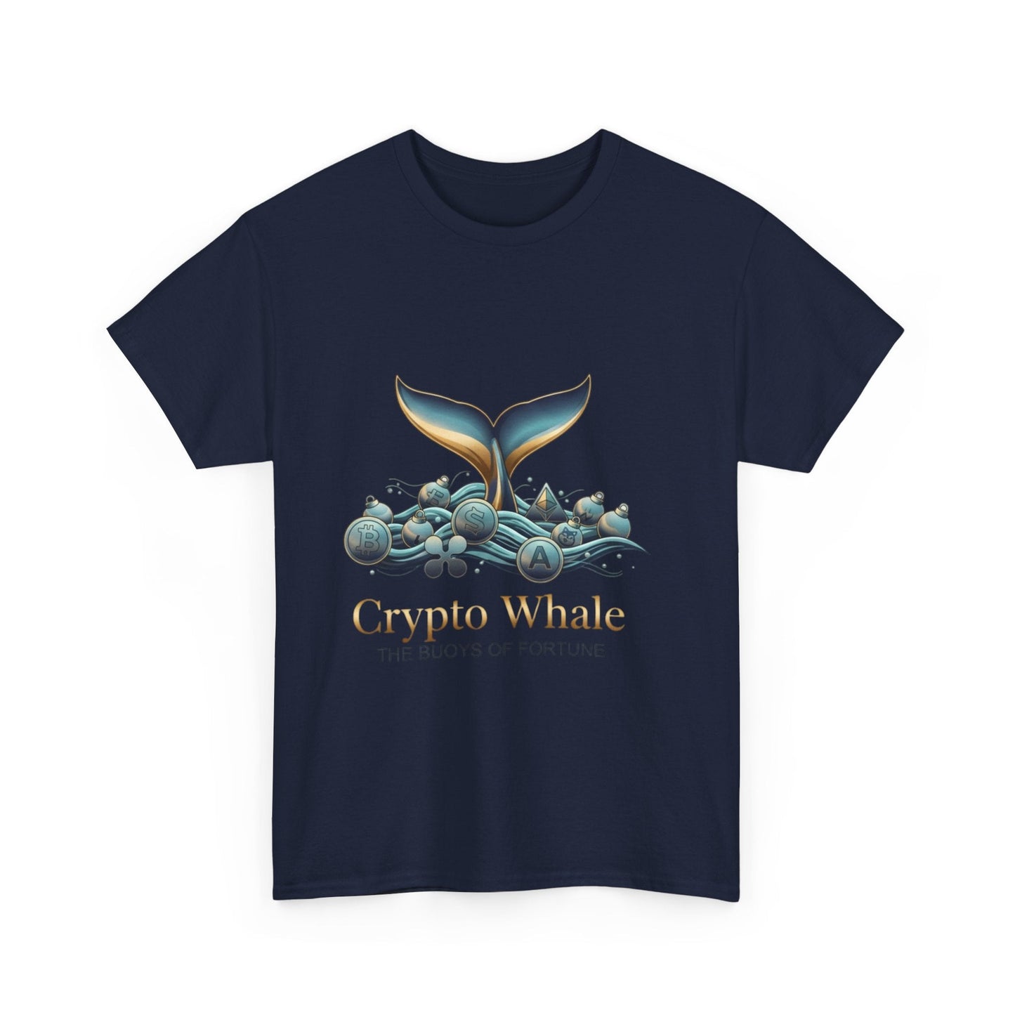 Crypto Whale T-Shirt — "Crypto Whale: The Buoys of Fortune" Graphic Tee Printify