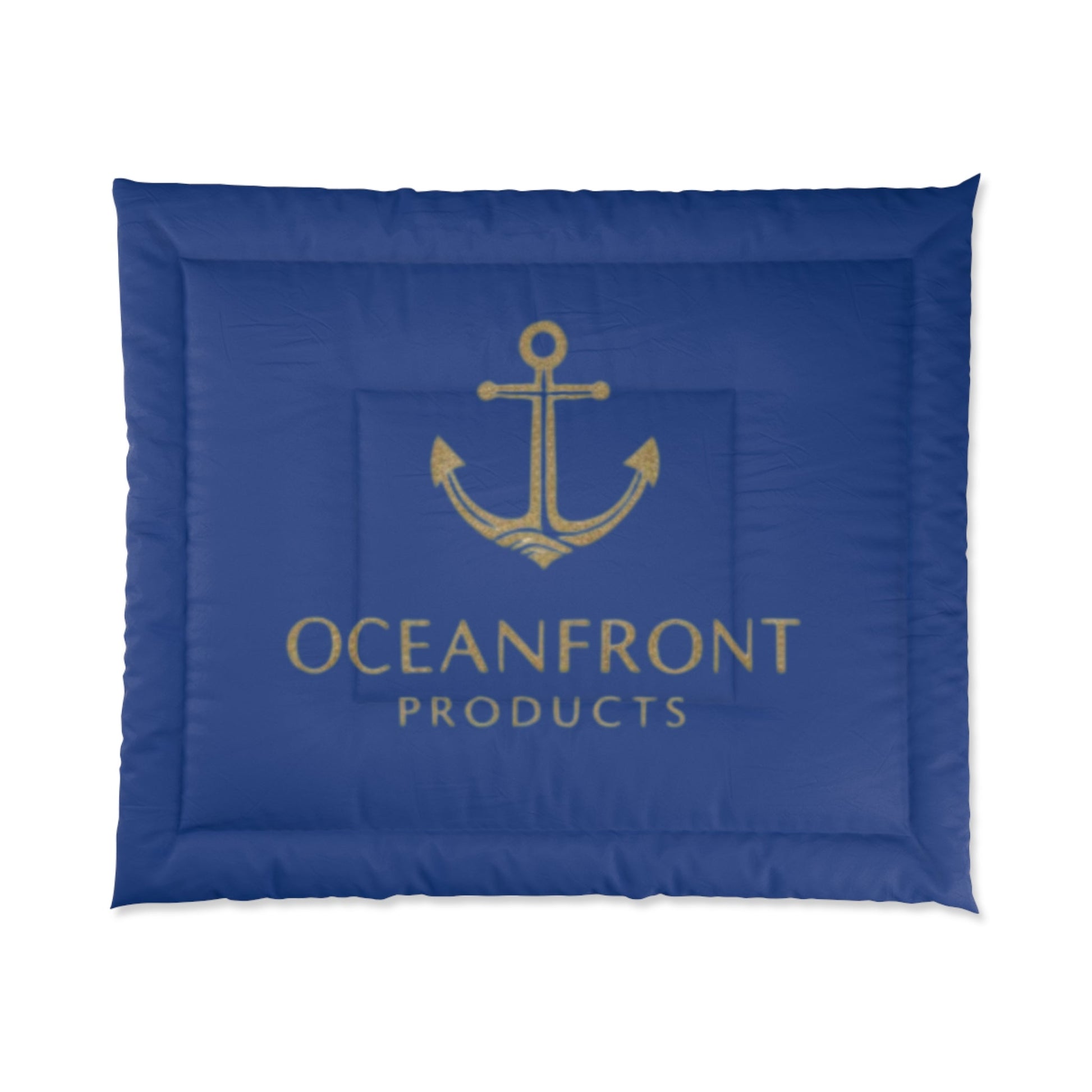 Nautical Anchor Comforter – Oceanfront Products Blue Coastal Bedding Printify