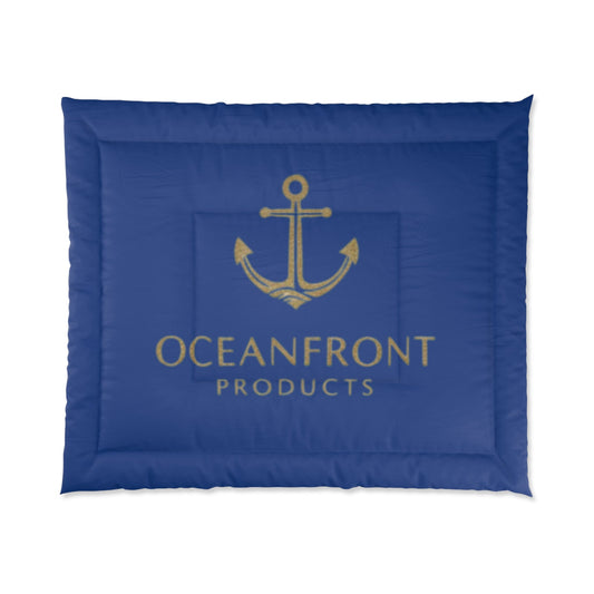 Nautical Anchor Comforter – Oceanfront Products Blue Coastal Bedding Printify