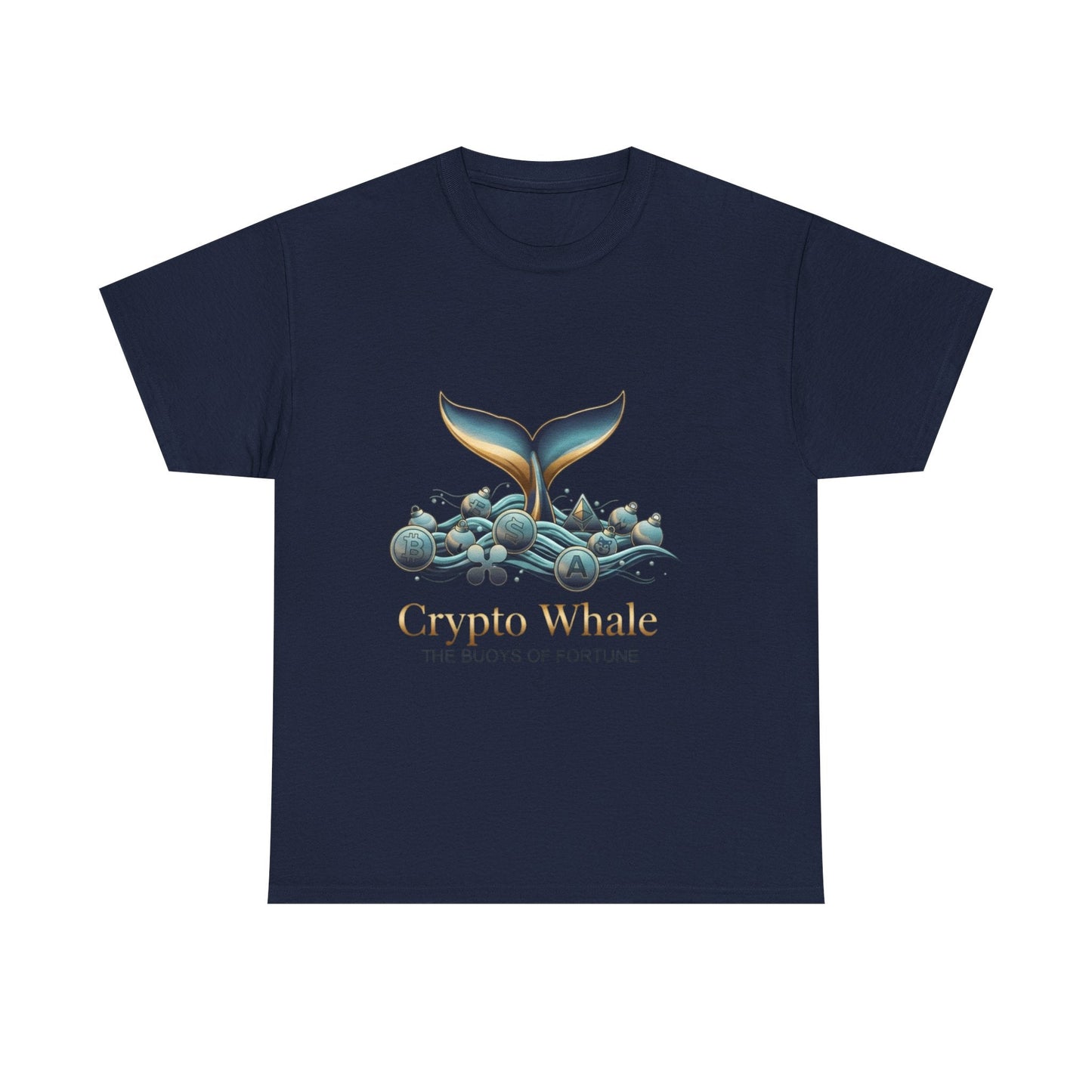 Crypto Whale T-Shirt — "Crypto Whale: The Buoys of Fortune" Graphic Tee Printify