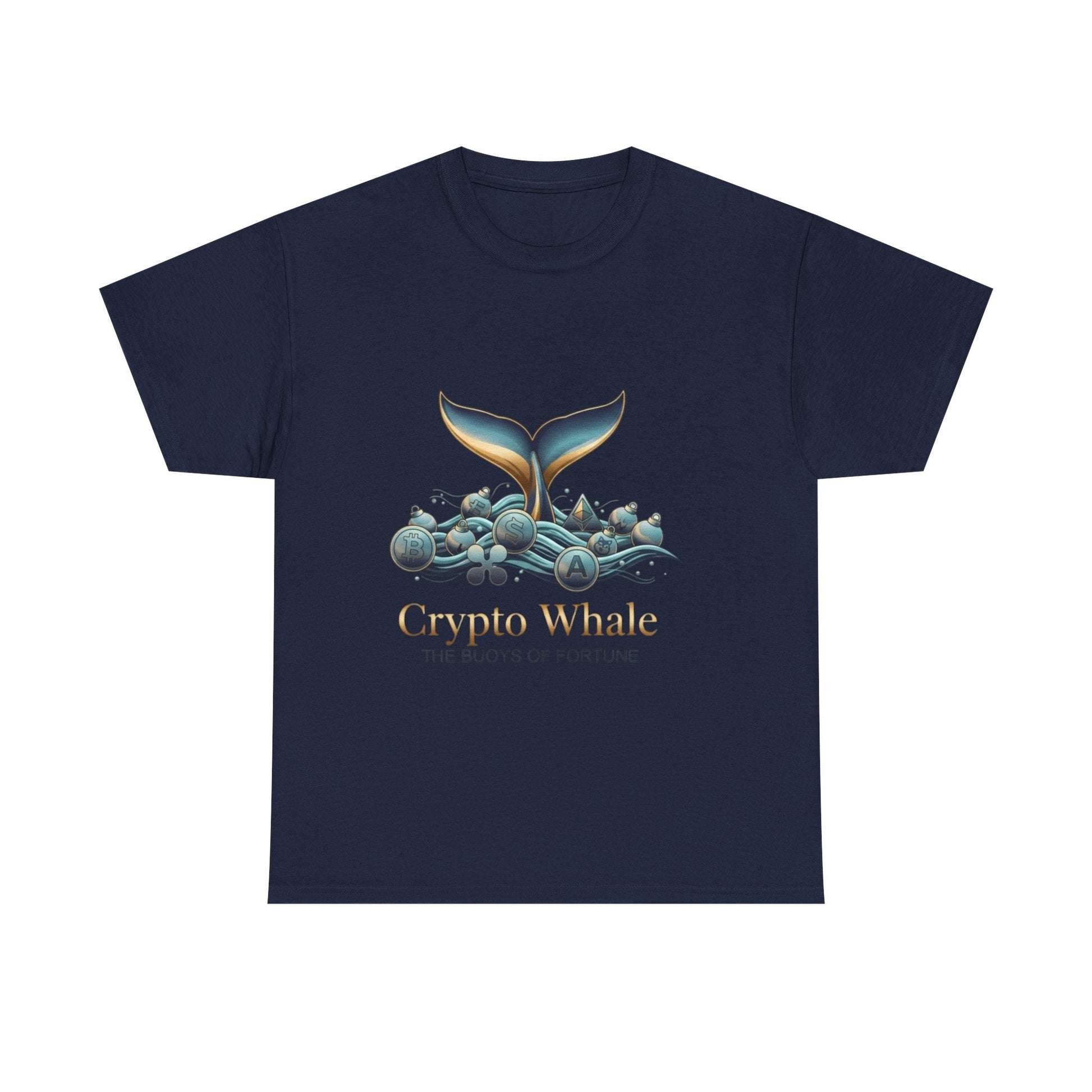 Crypto Whale T-Shirt — "Crypto Whale: The Buoys of Fortune" Graphic Tee Printify
